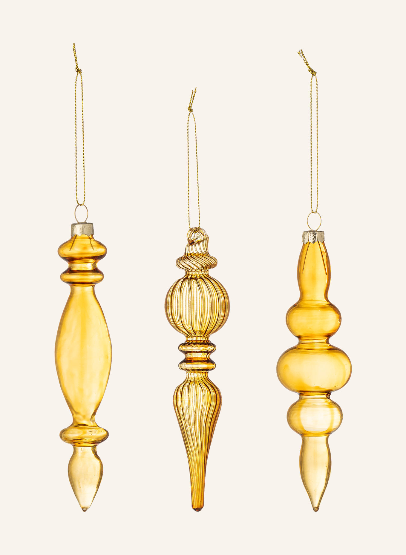 Bloomingville Lot de 3 pendentifs décoratifs AURALIA: OR