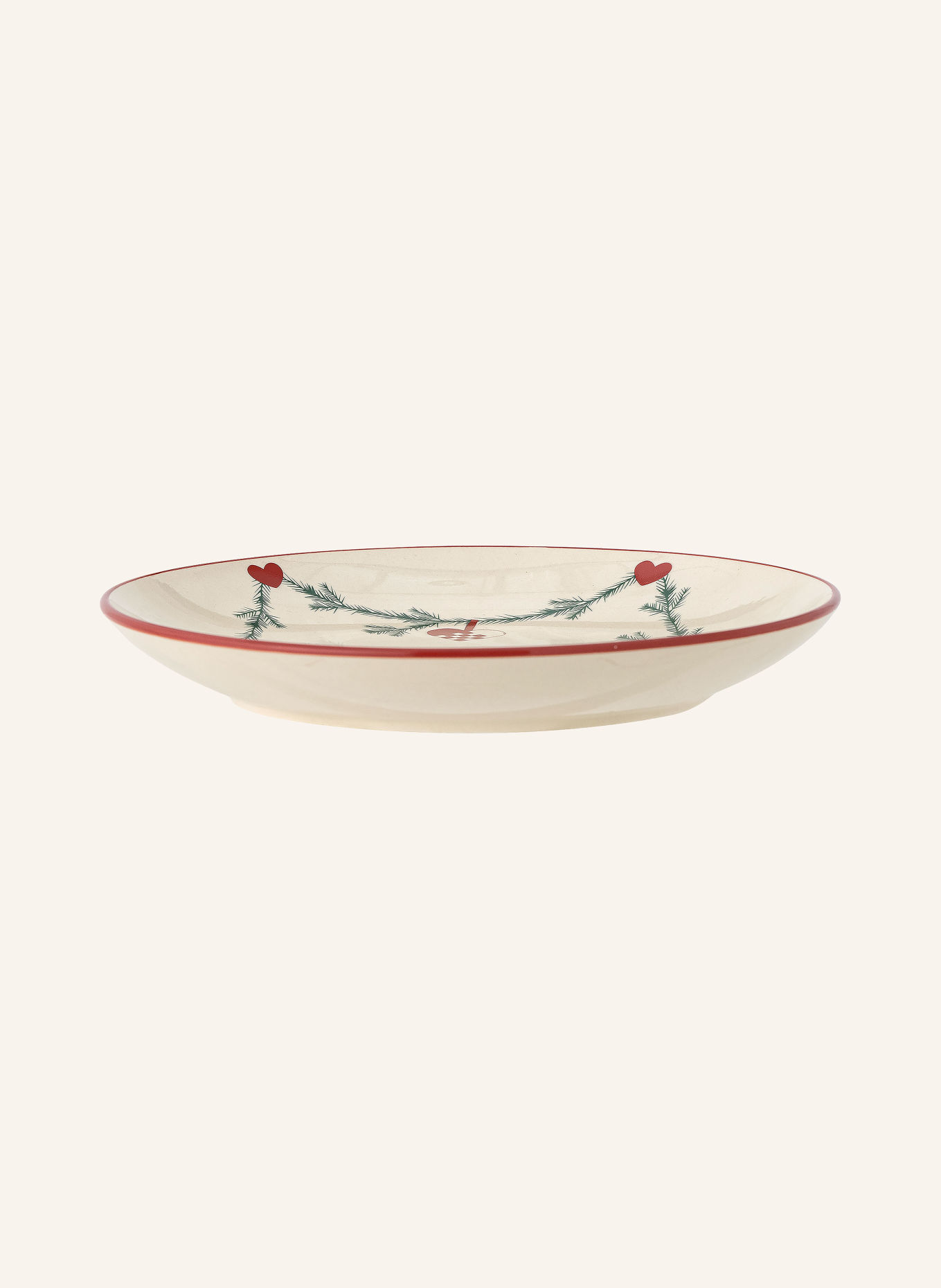Bloomingville YULE Dinner plates: CREAM / RED / DARK GREEN