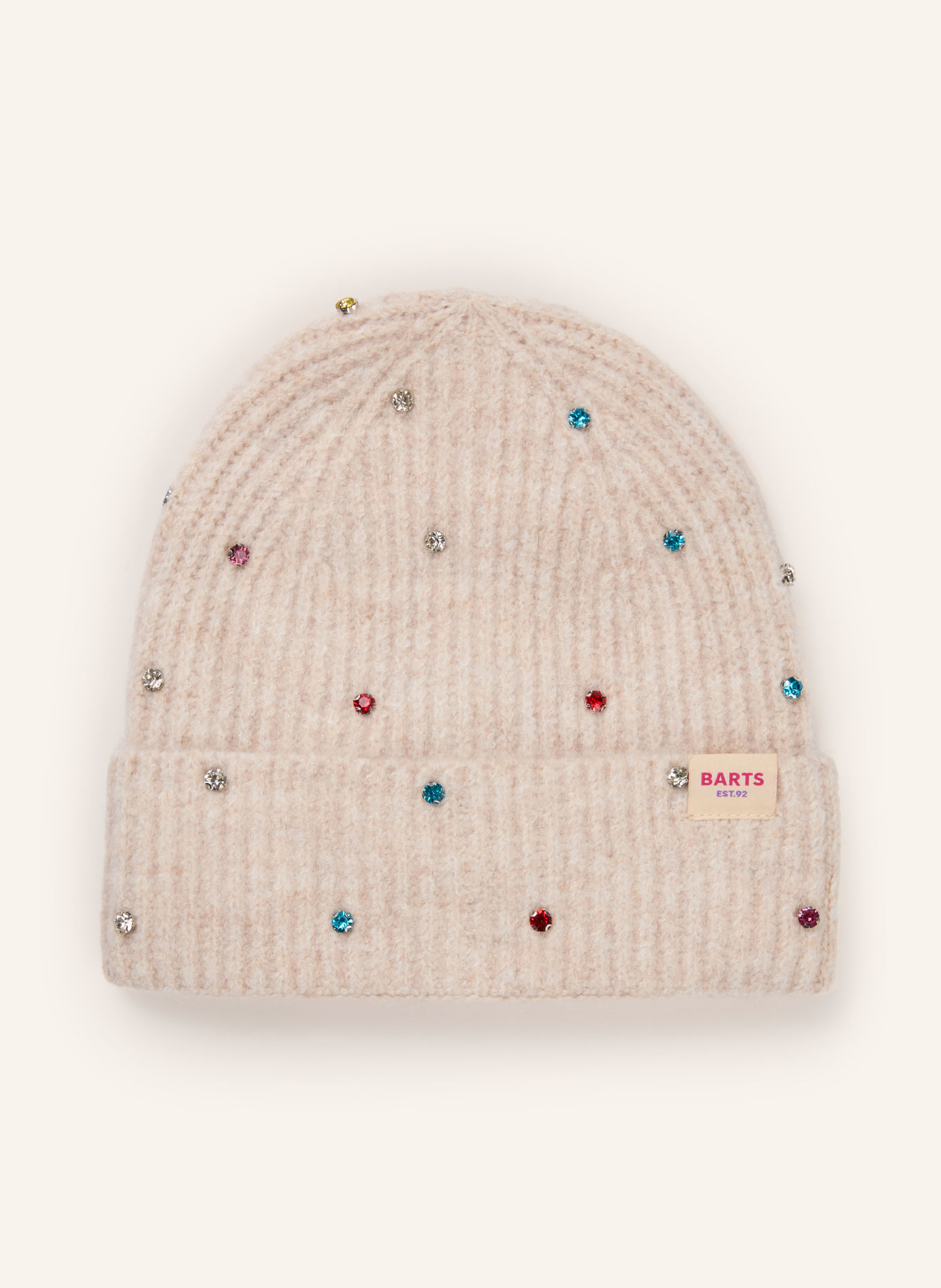 Barts ALENYA Hat with Rhinestones: BEIGE / RED / LIGHT BLUE