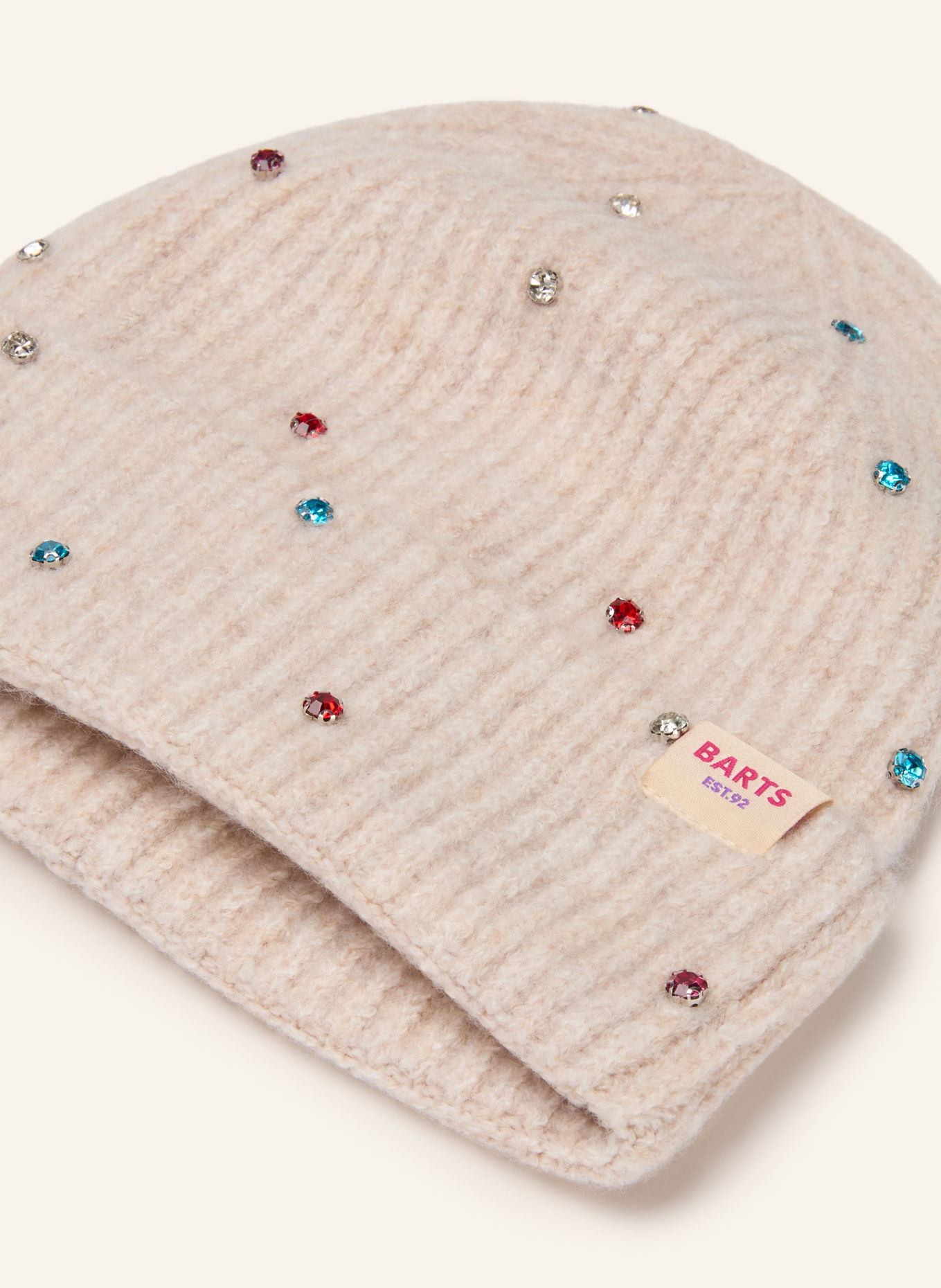 Barts ALENYA Hat with Rhinestones: BEIGE / RED / LIGHT BLUE