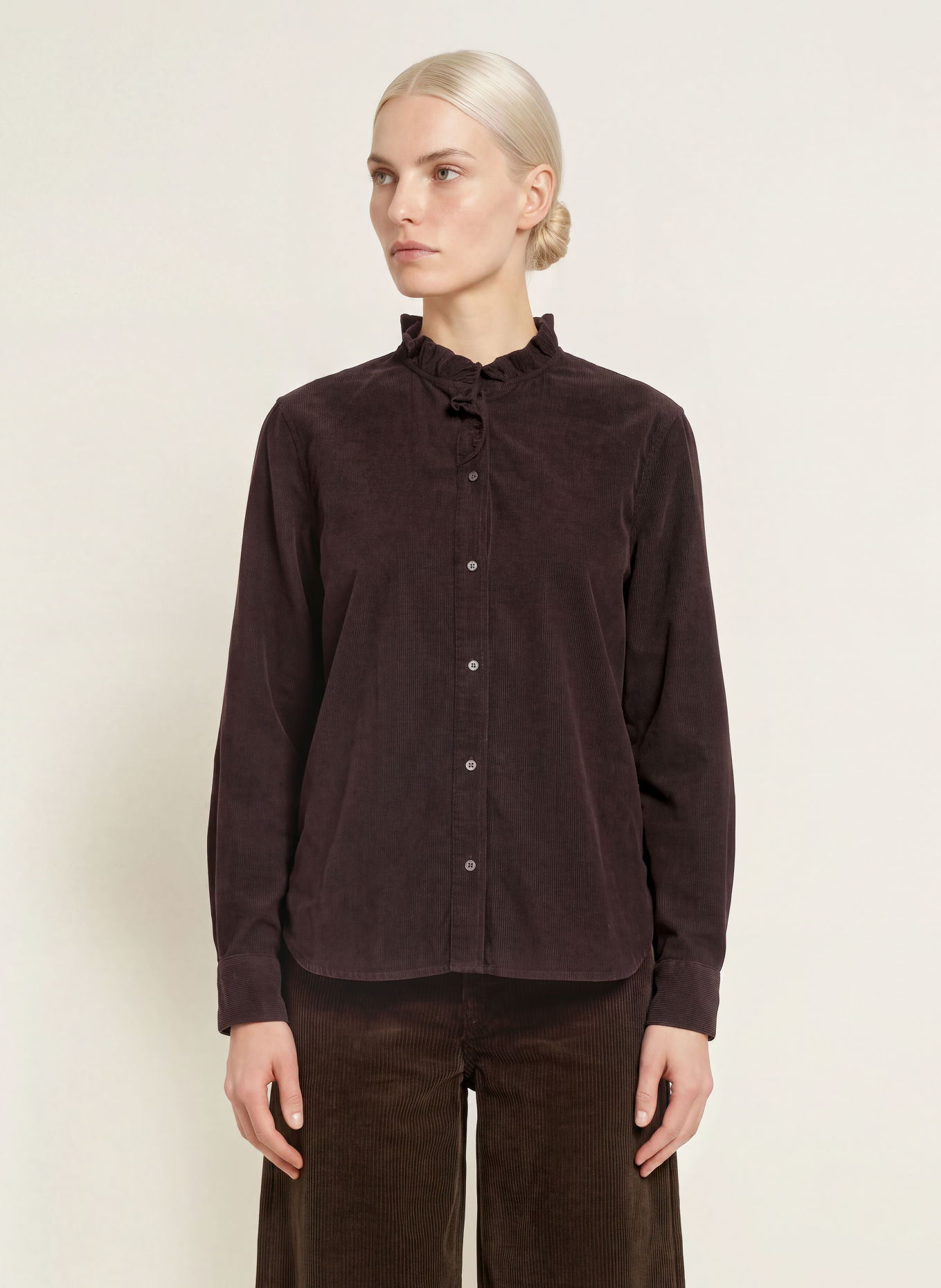 TONNO & PANNA Corduroy blouse: DARK BROWN