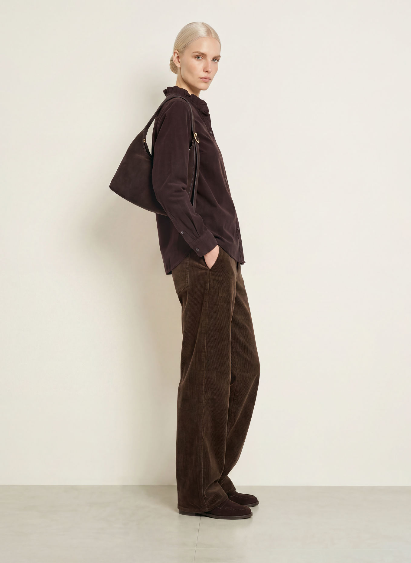 TONNO & PANNA Corduroy blouse: DARK BROWN