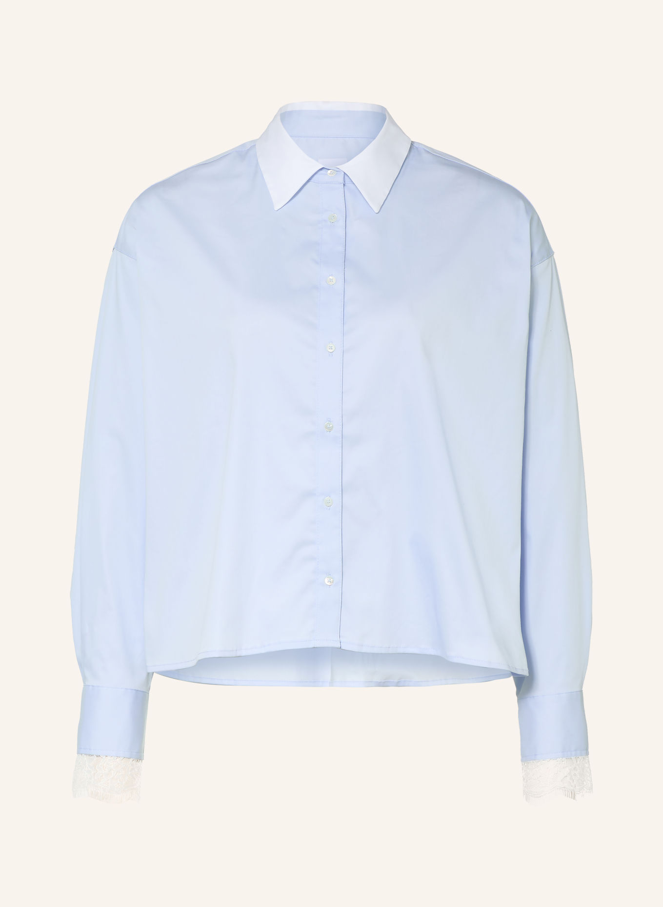 TONNO & PANNA Hemdbluse mit Spitze: HELLBLAU