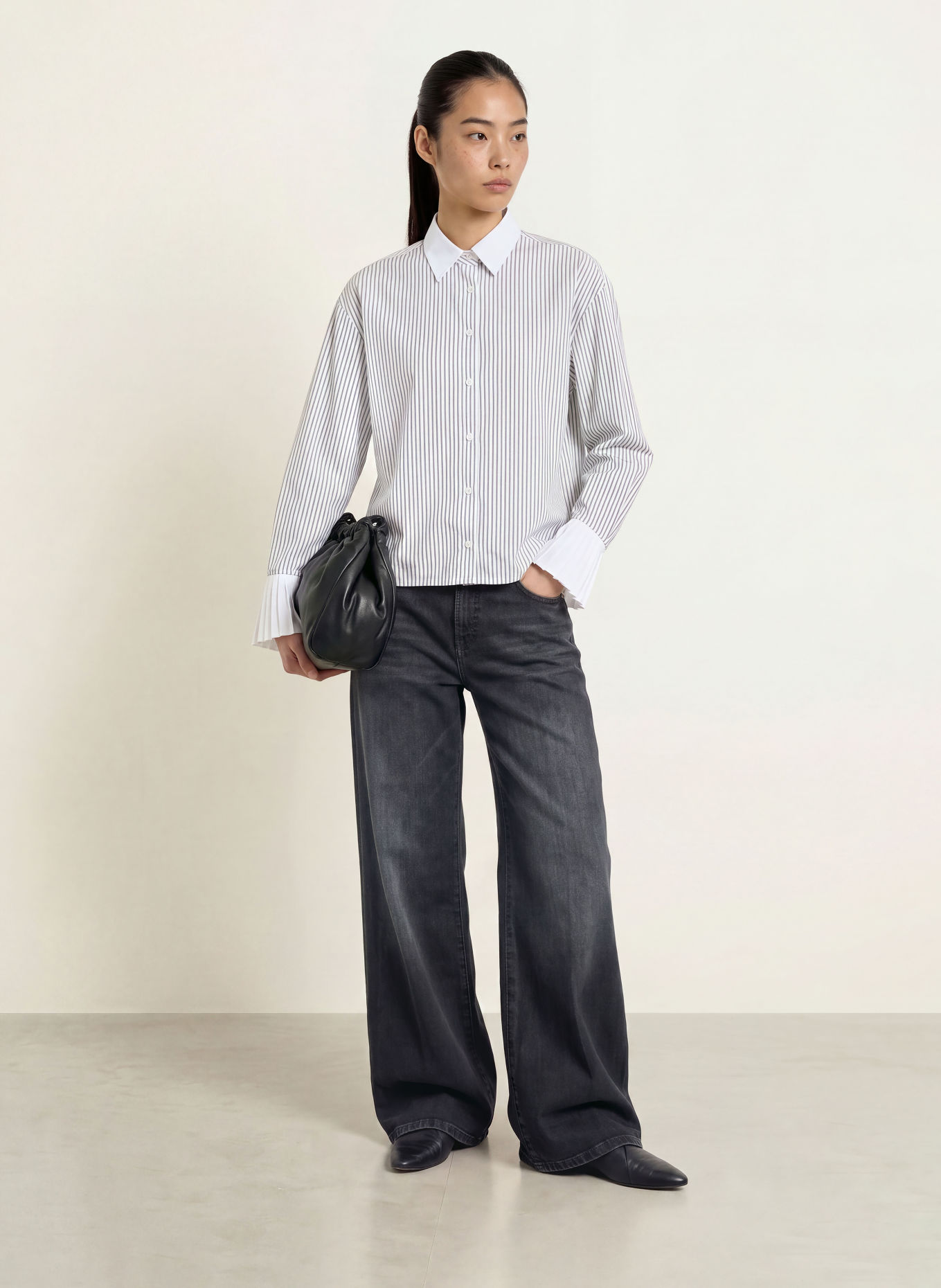 TONNO & PANNA Hemdbluse: WEISS / SCHWARZ
