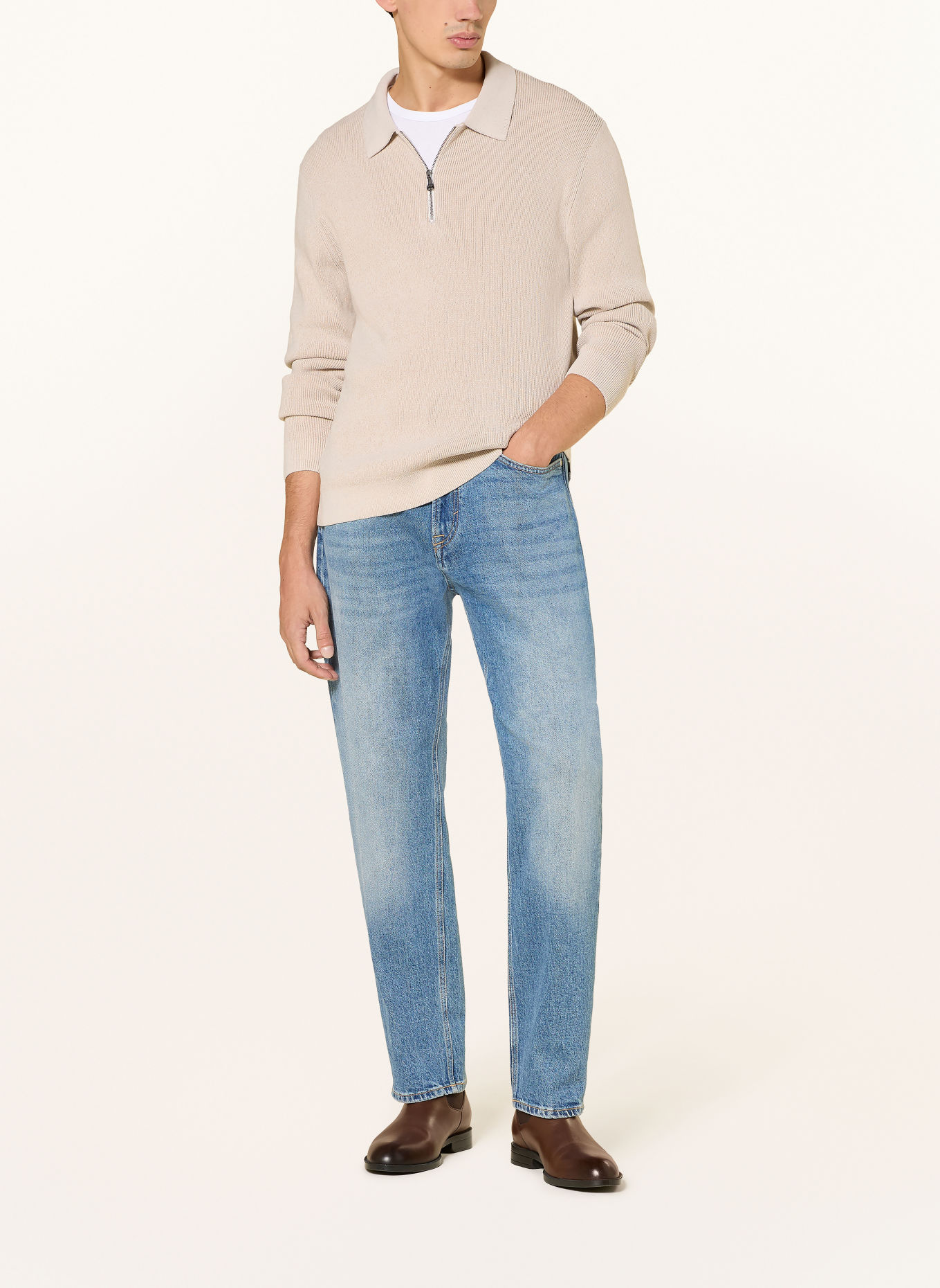 JOOP! JEANS CHILESCO Knit polo shirt: BEIGE