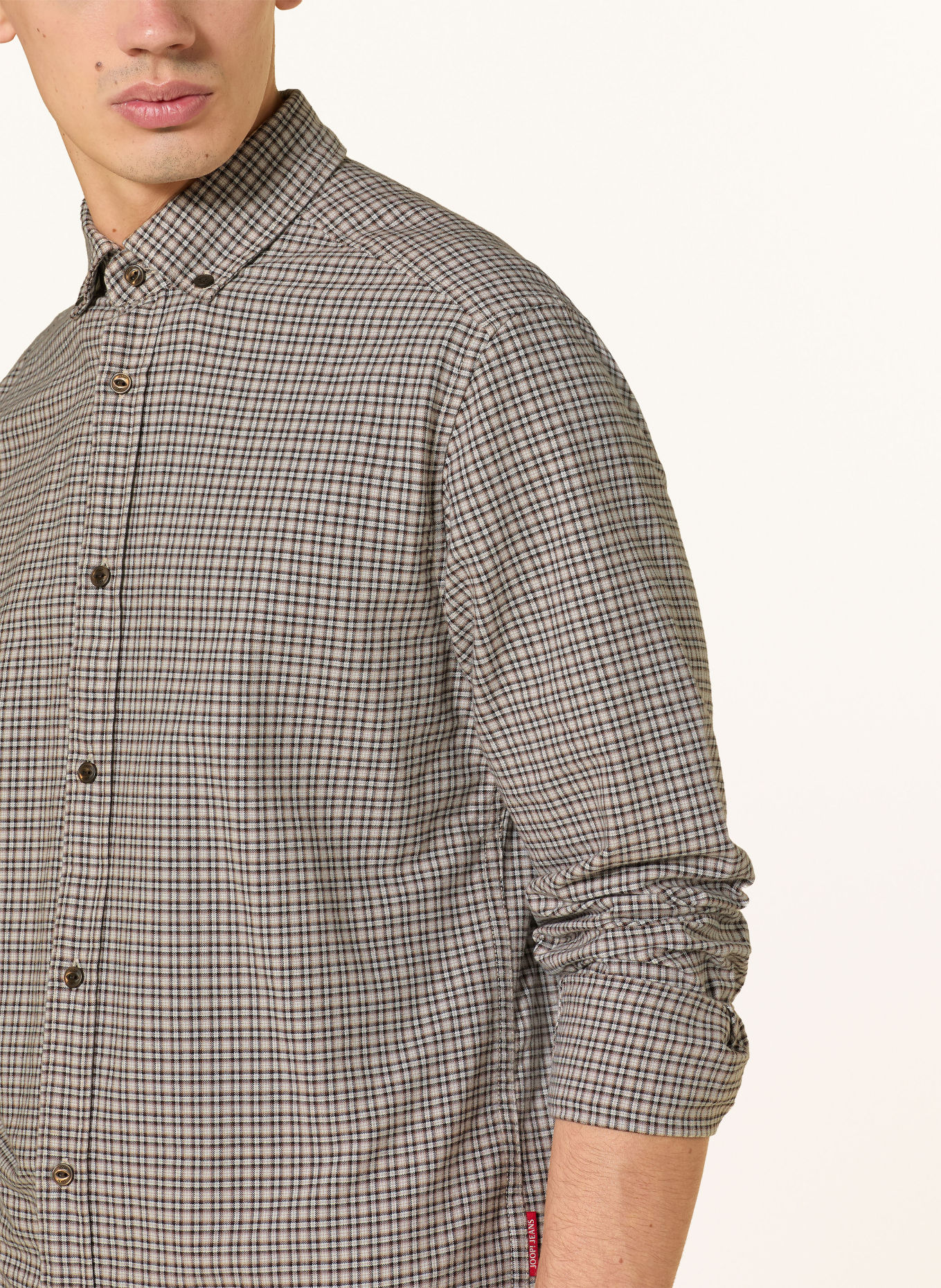 JOOP! JEANS HELI Comfort Fit Shirt: BROWN / WHITE