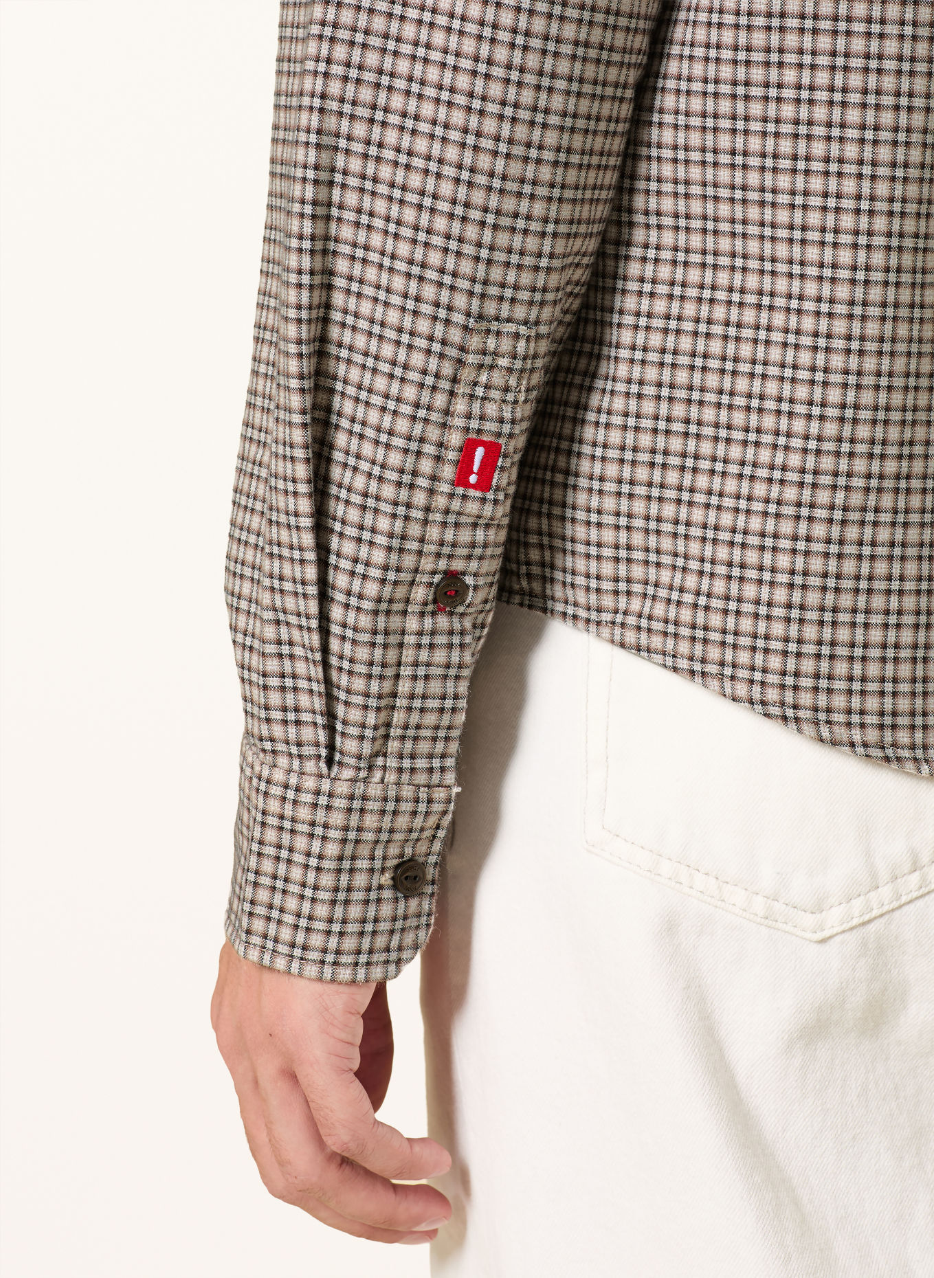 JOOP! JEANS HELI Comfort Fit Shirt: BROWN / WHITE