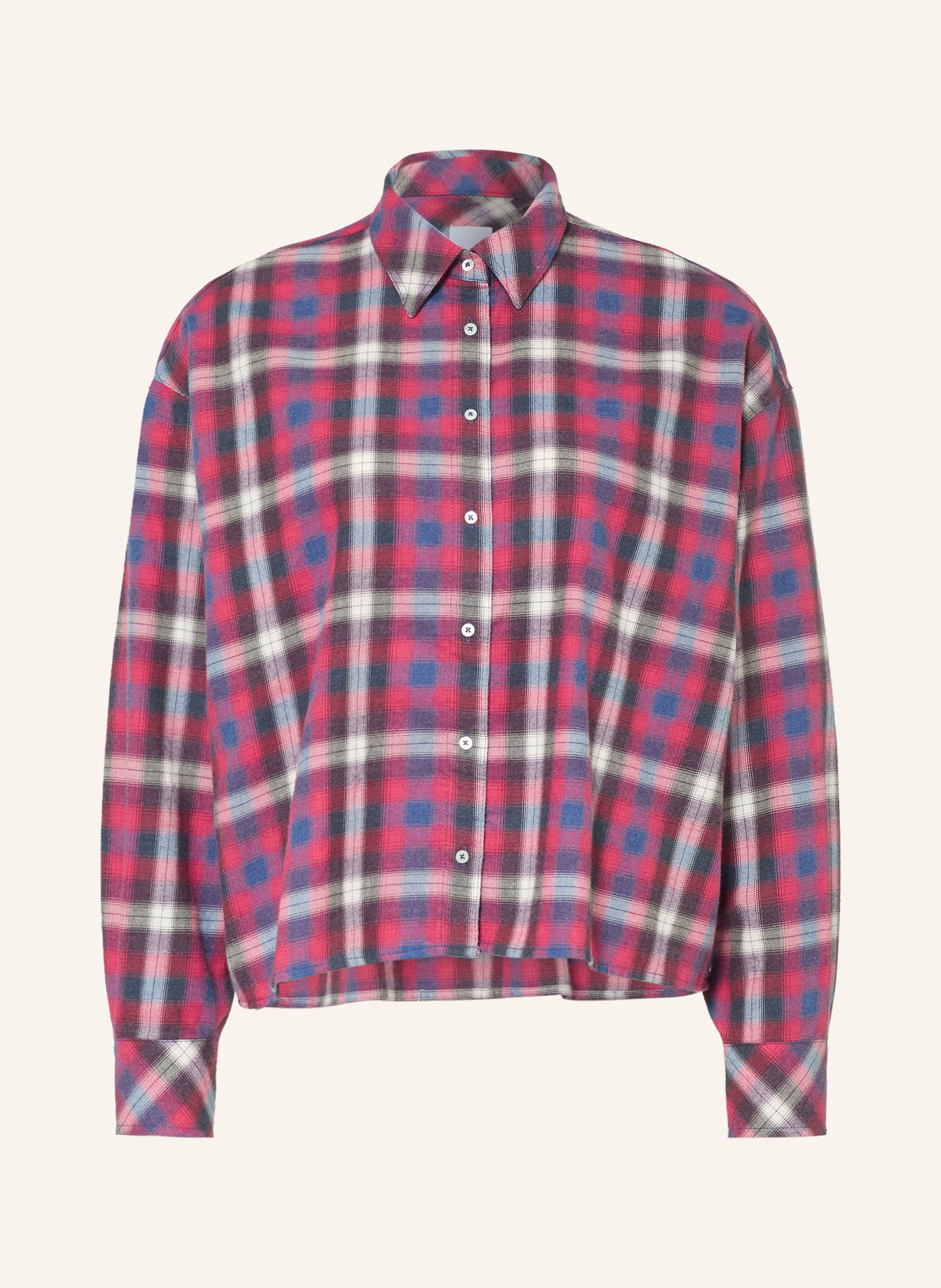 TONNO & PANNA Hemdbluse aus Flanell: PINK / BLAU / WEISS