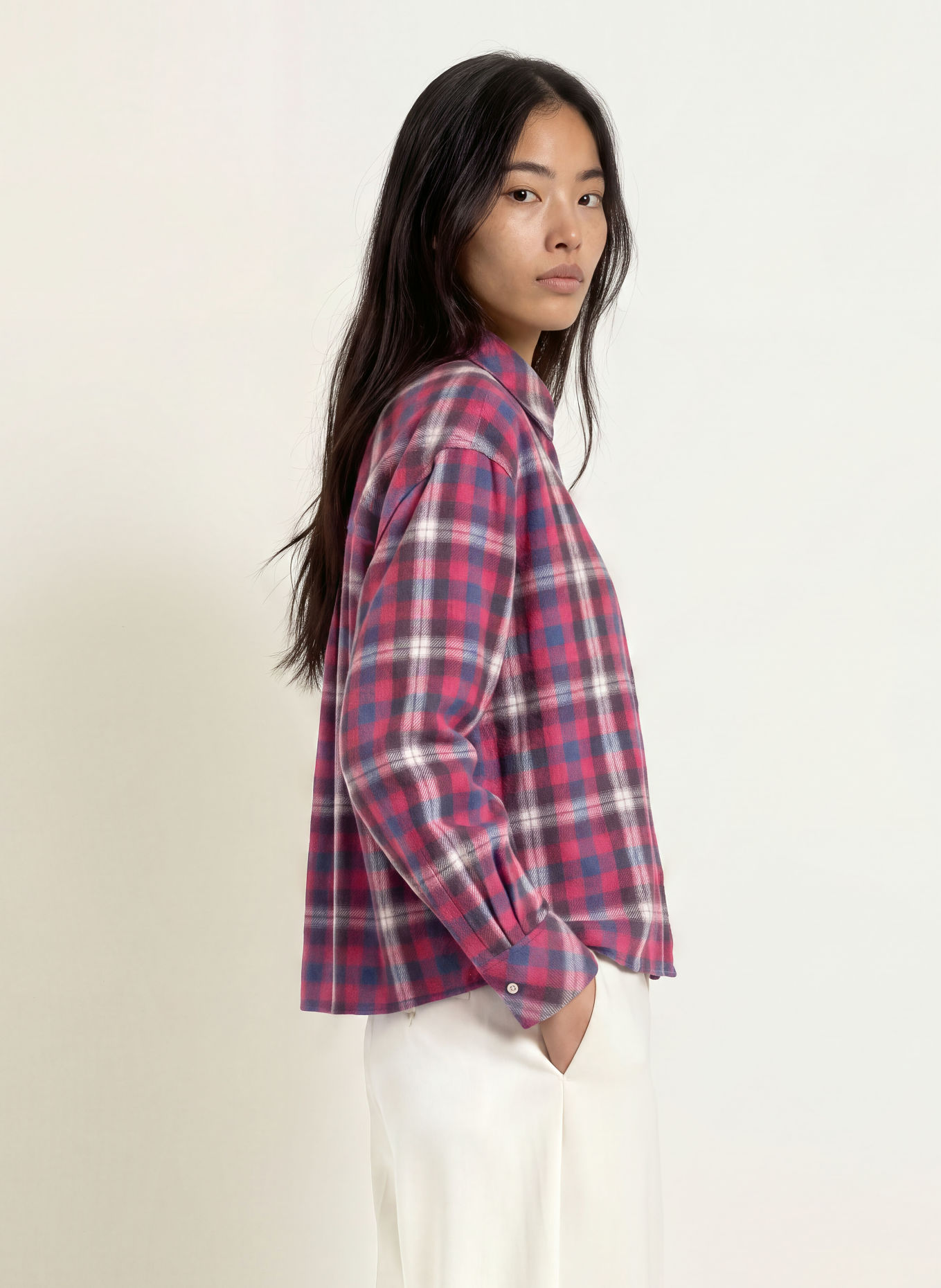 TONNO & PANNA Hemdbluse aus Flanell: PINK / BLAU / WEISS