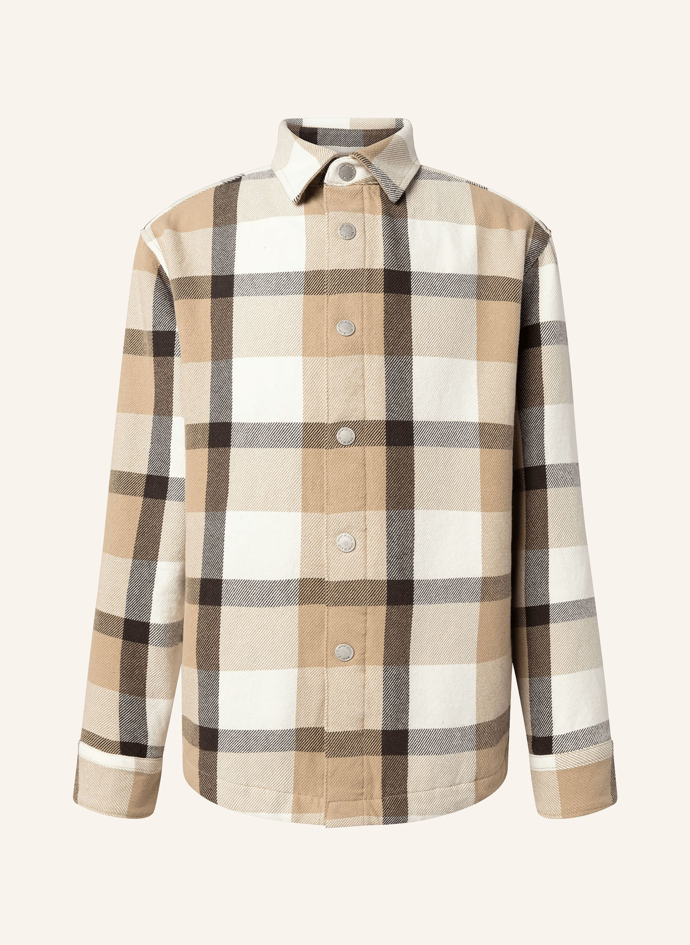 JOOP! JEANS HOLT Overshirt: BEIGE / DARK BROWN / WHITE