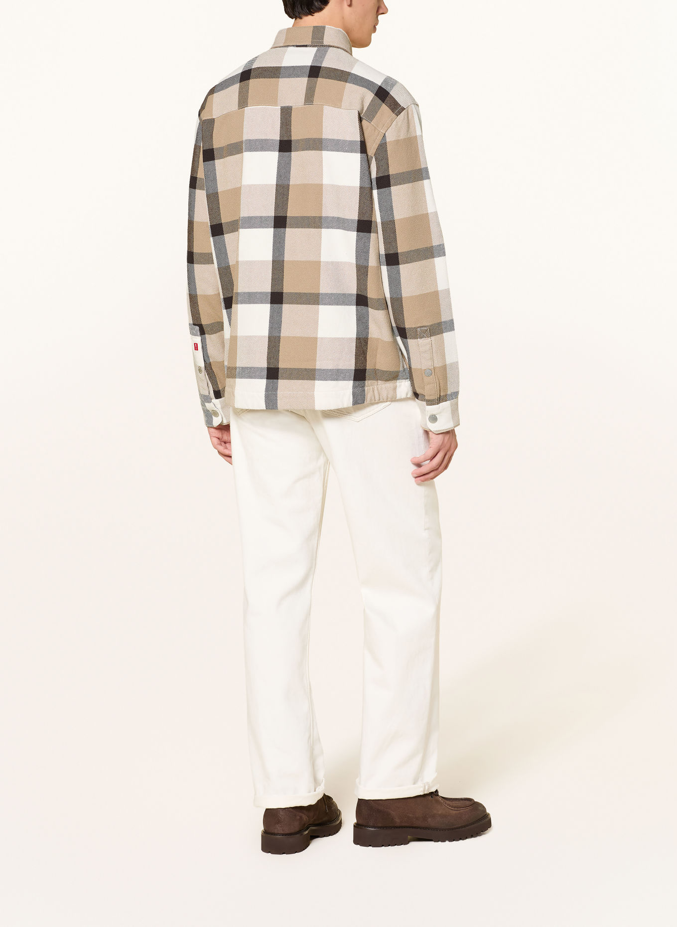JOOP! JEANS HOLT Overshirt: BEIGE / DARK BROWN / WHITE