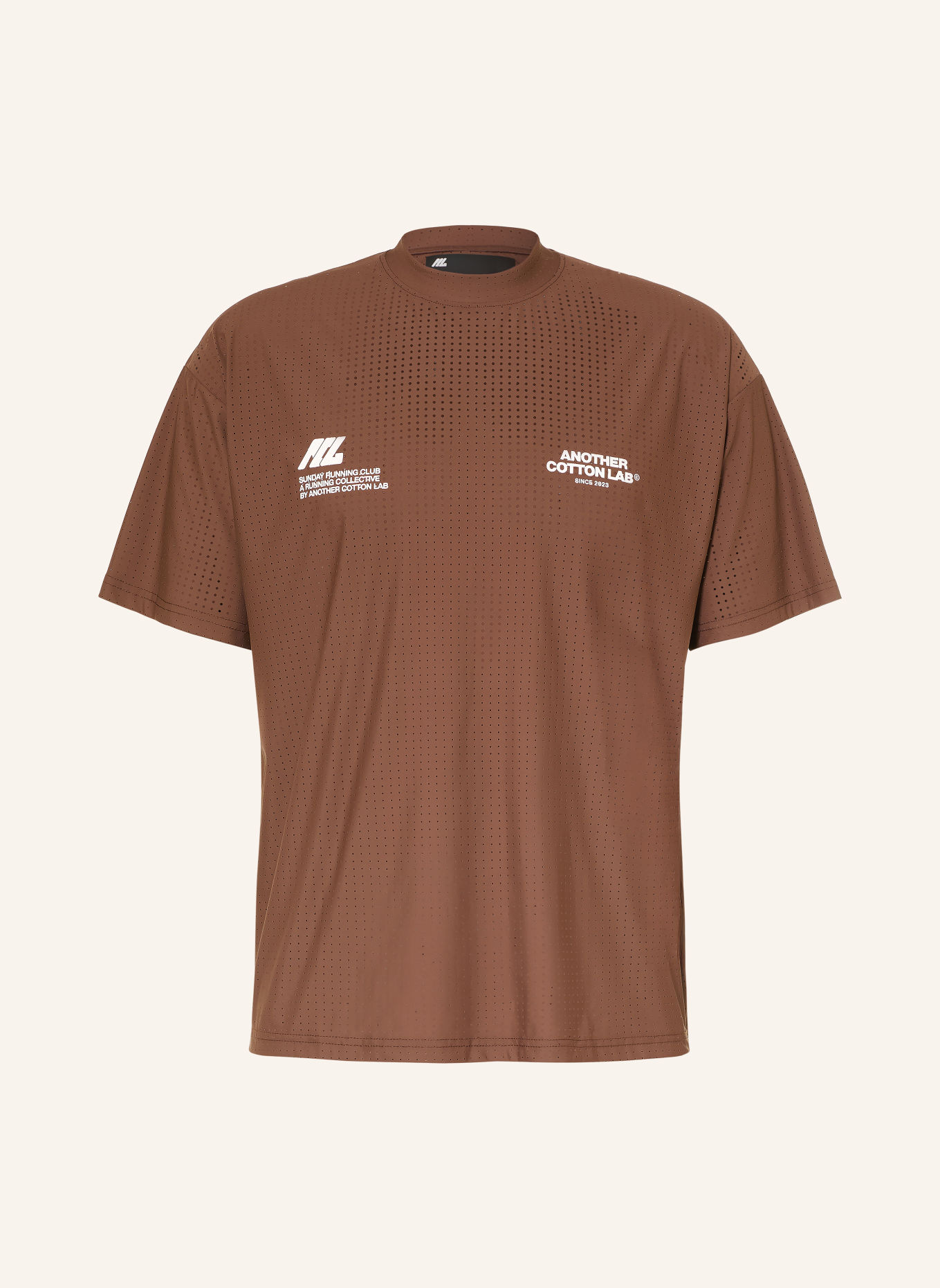 another COTTON LAB T-Shirt: DUNKELBRAUN / WEISS