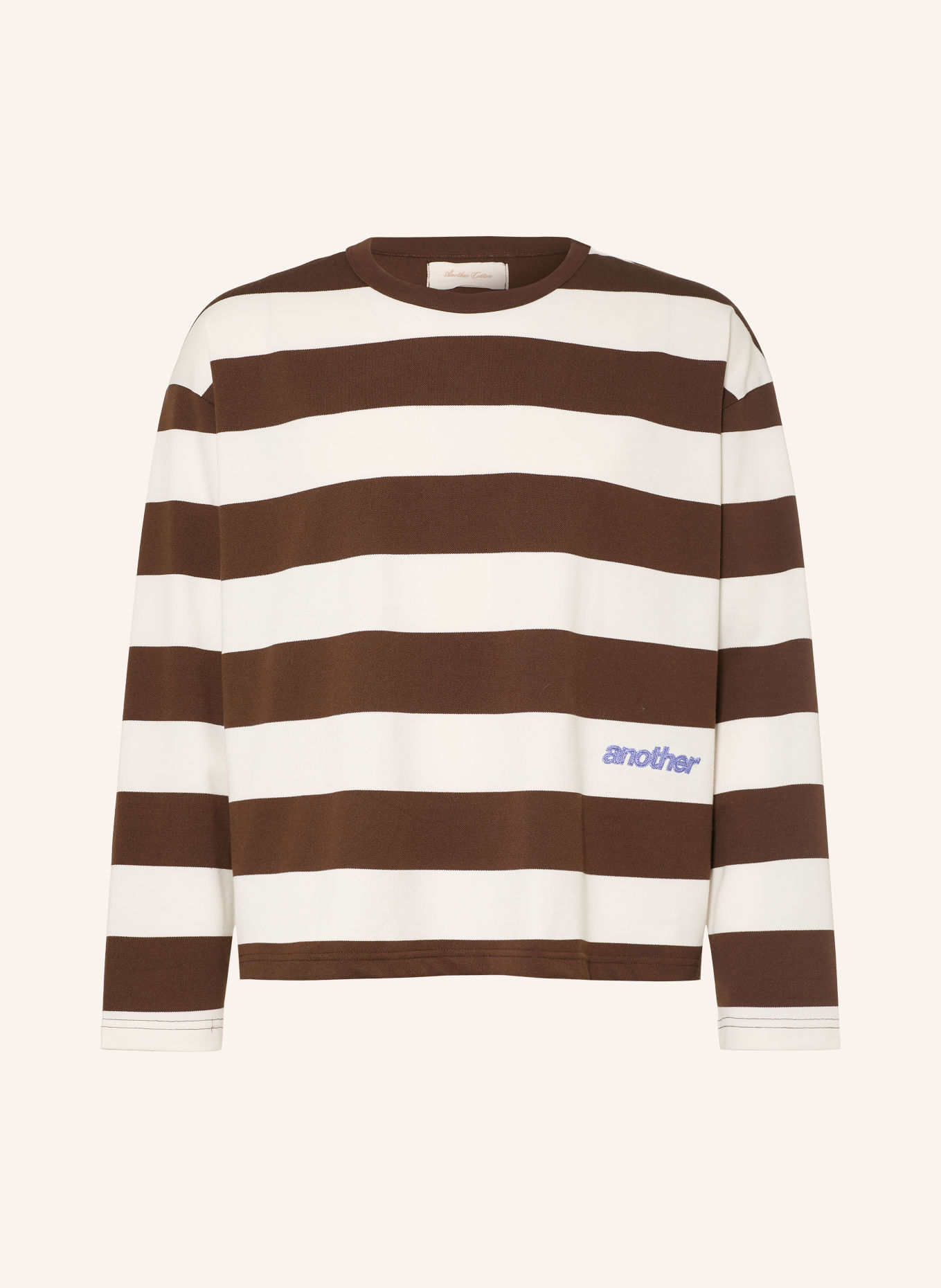 another COTTON LAB Longsleeve: CREME / DUNKELBRAUN