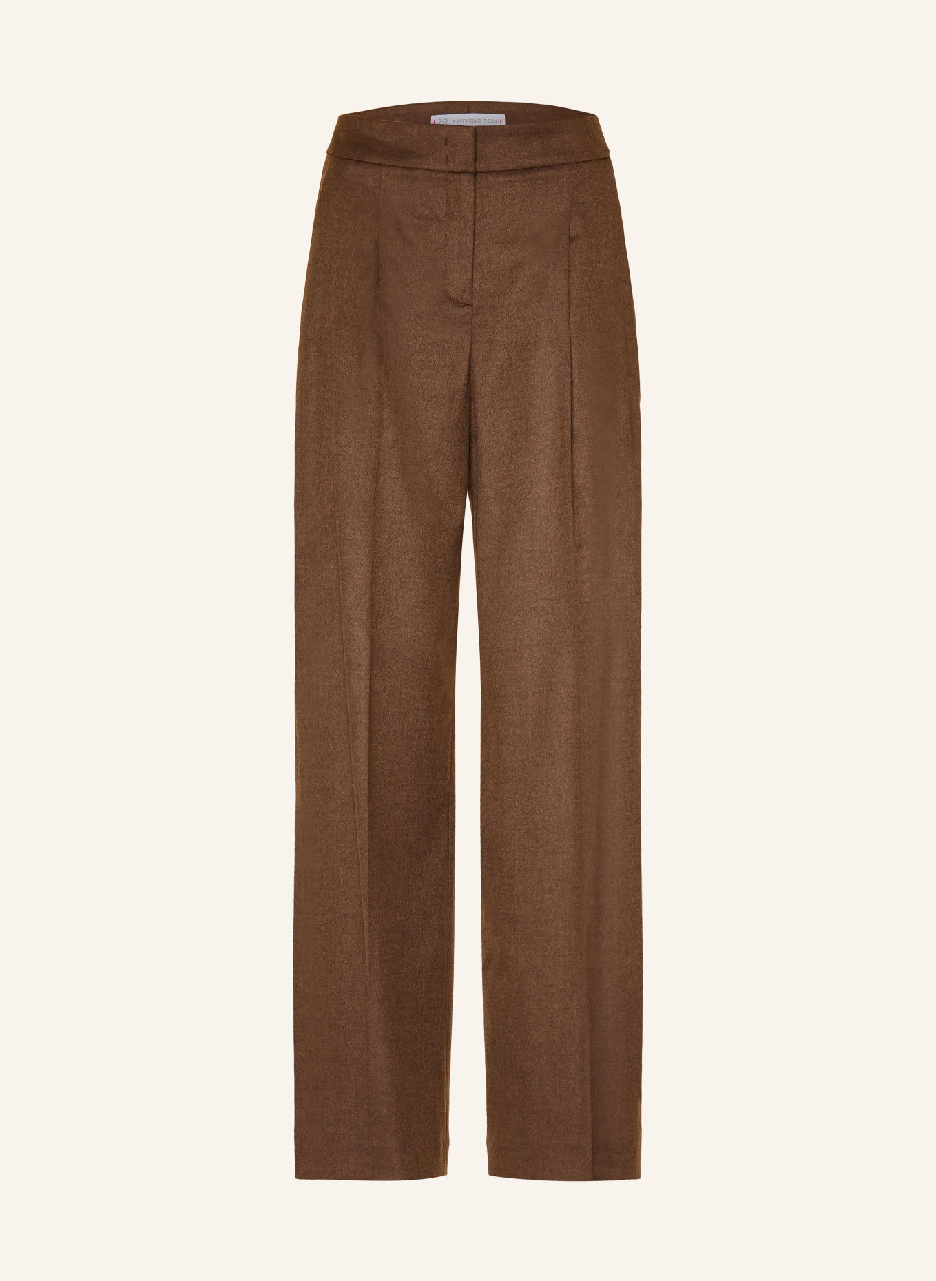 RAFFAELLO ROSSI WILLOW flannel wide-leg trousers: BROWN