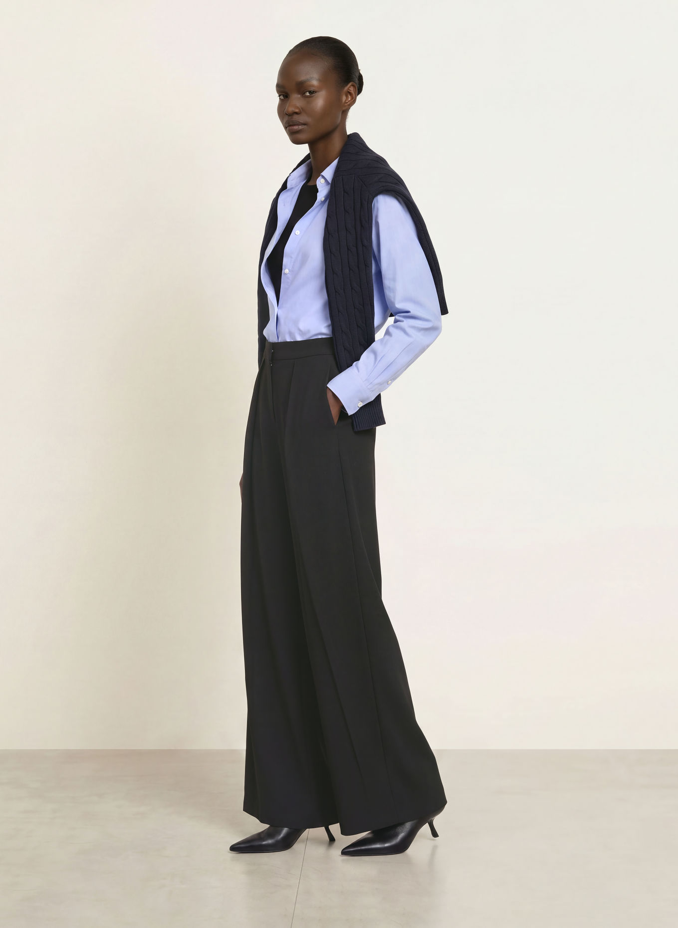 RAFFAELLO ROSSI LENE Wide-leg trousers: BLACK
