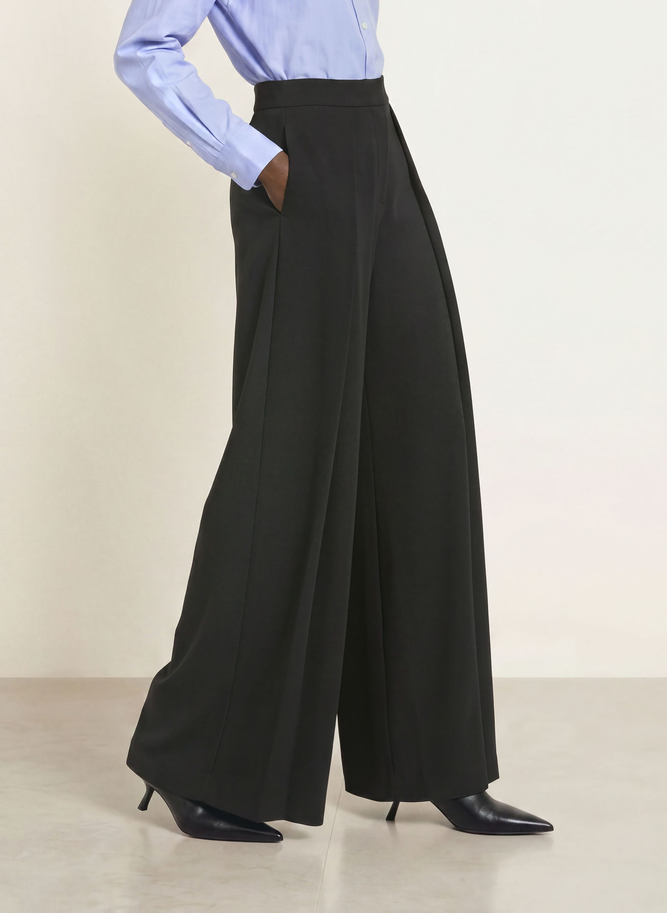 RAFFAELLO ROSSI LENE Wide-leg trousers: BLACK