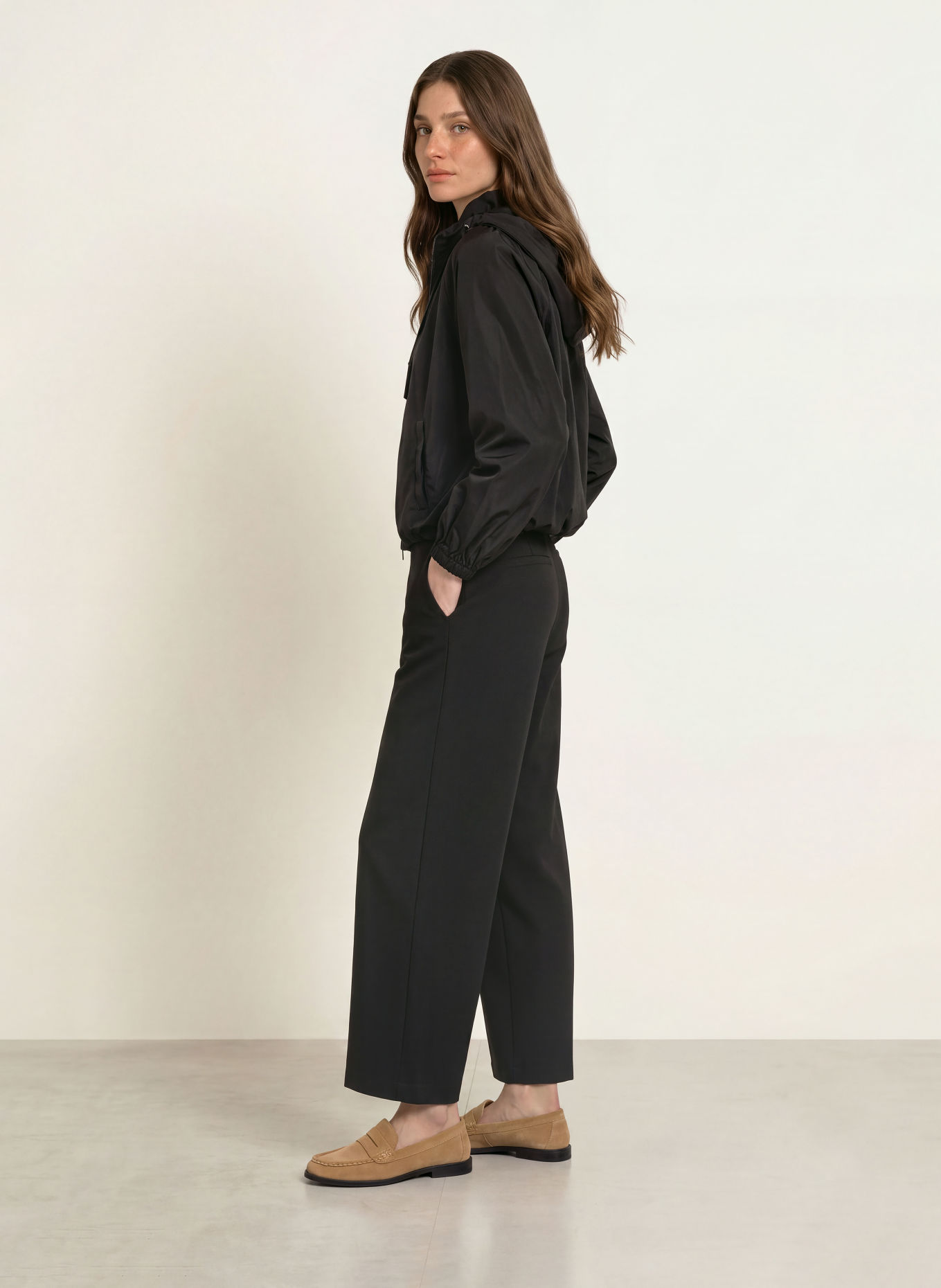 RAFFAELLO ROSSI PHIBI 7/8-length trousers: BLACK