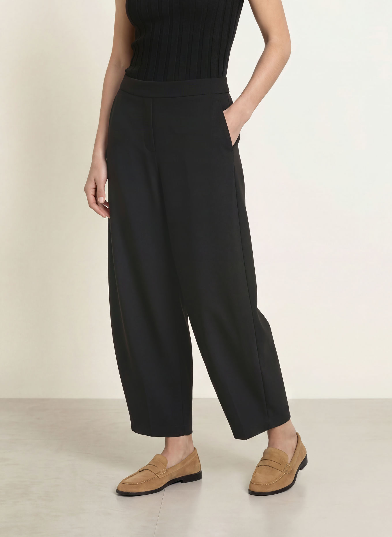 RAFFAELLO ROSSI PHIBI 7/8-length trousers: BLACK