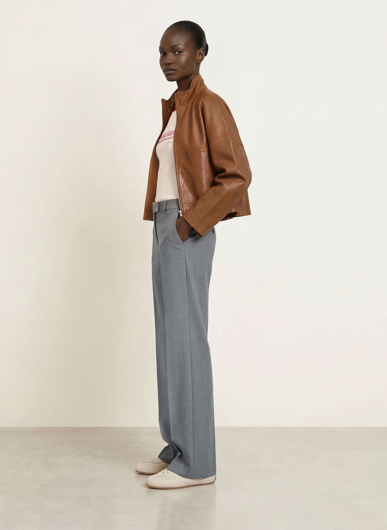 RAFFAELLO ROSSI Marlenehose YVI aus Flanell: GRAU
