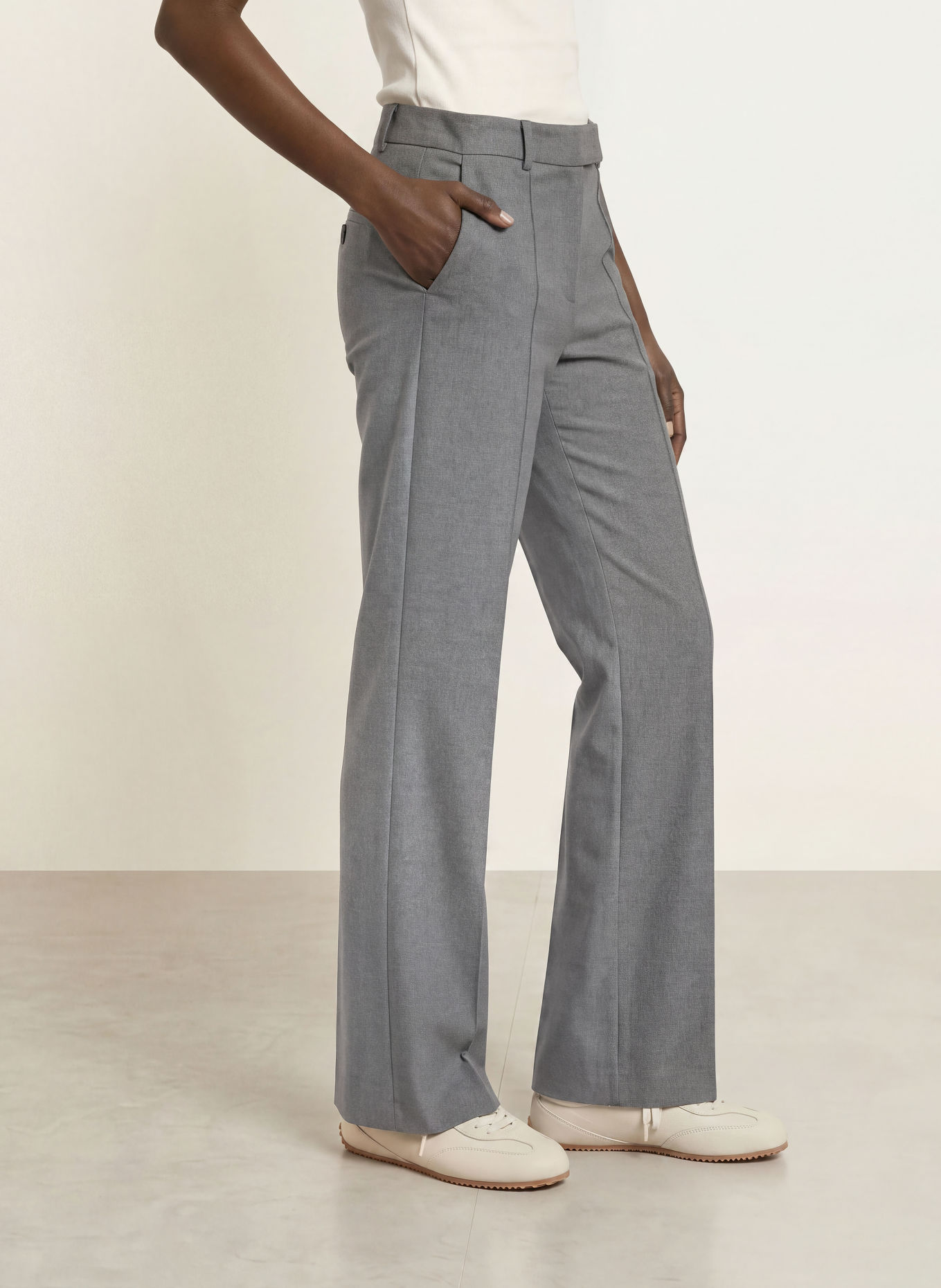 RAFFAELLO ROSSI Marlenehose YVI aus Flanell: GRAU