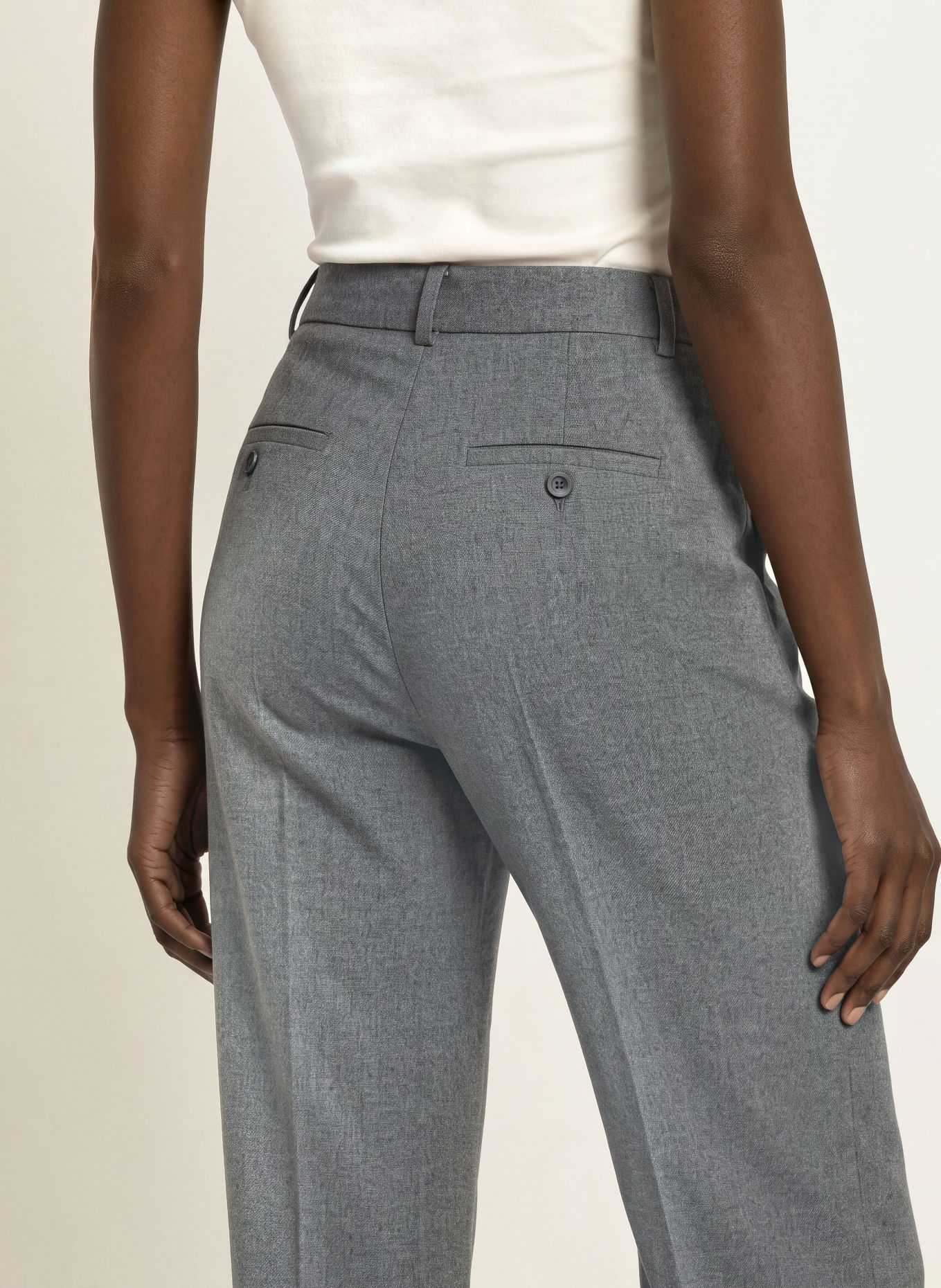 RAFFAELLO ROSSI Marlenehose YVI aus Flanell: GRAU