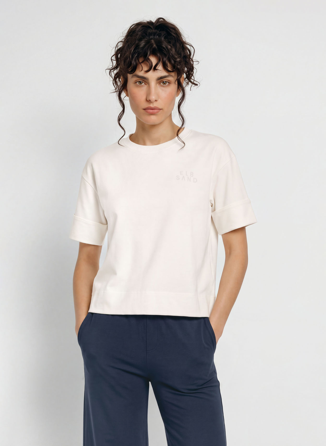 ELBSAND JUNO T-shirt: WHITE