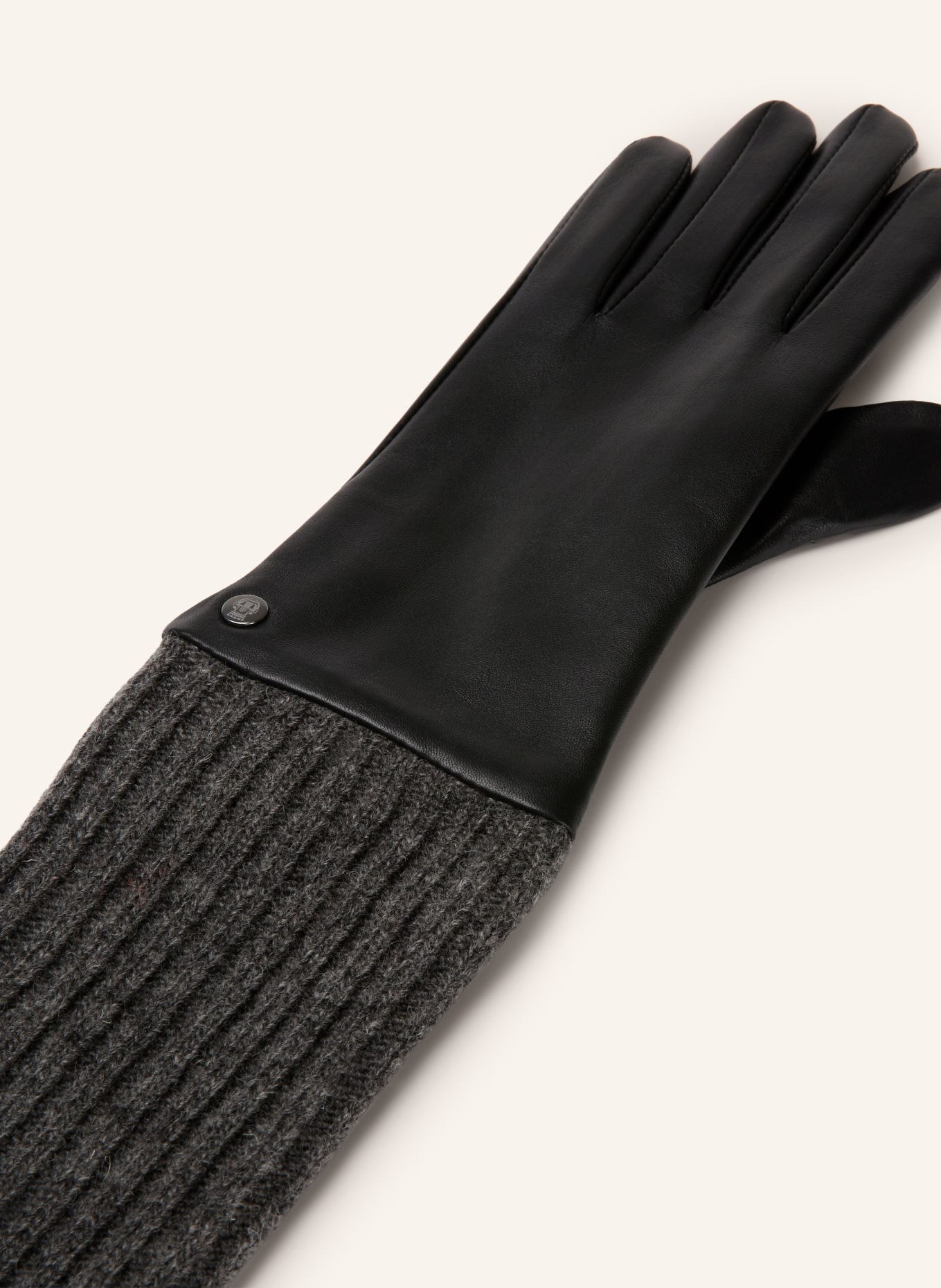 ROECKL KINGSTON-handschoenen in een mix van materialen: ZWART / GRIJS
