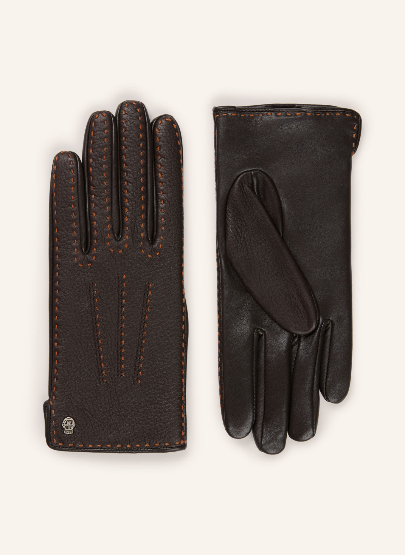 ROECKL Leren handschoenen NOTTINGHAM: MARRON FONCÉ