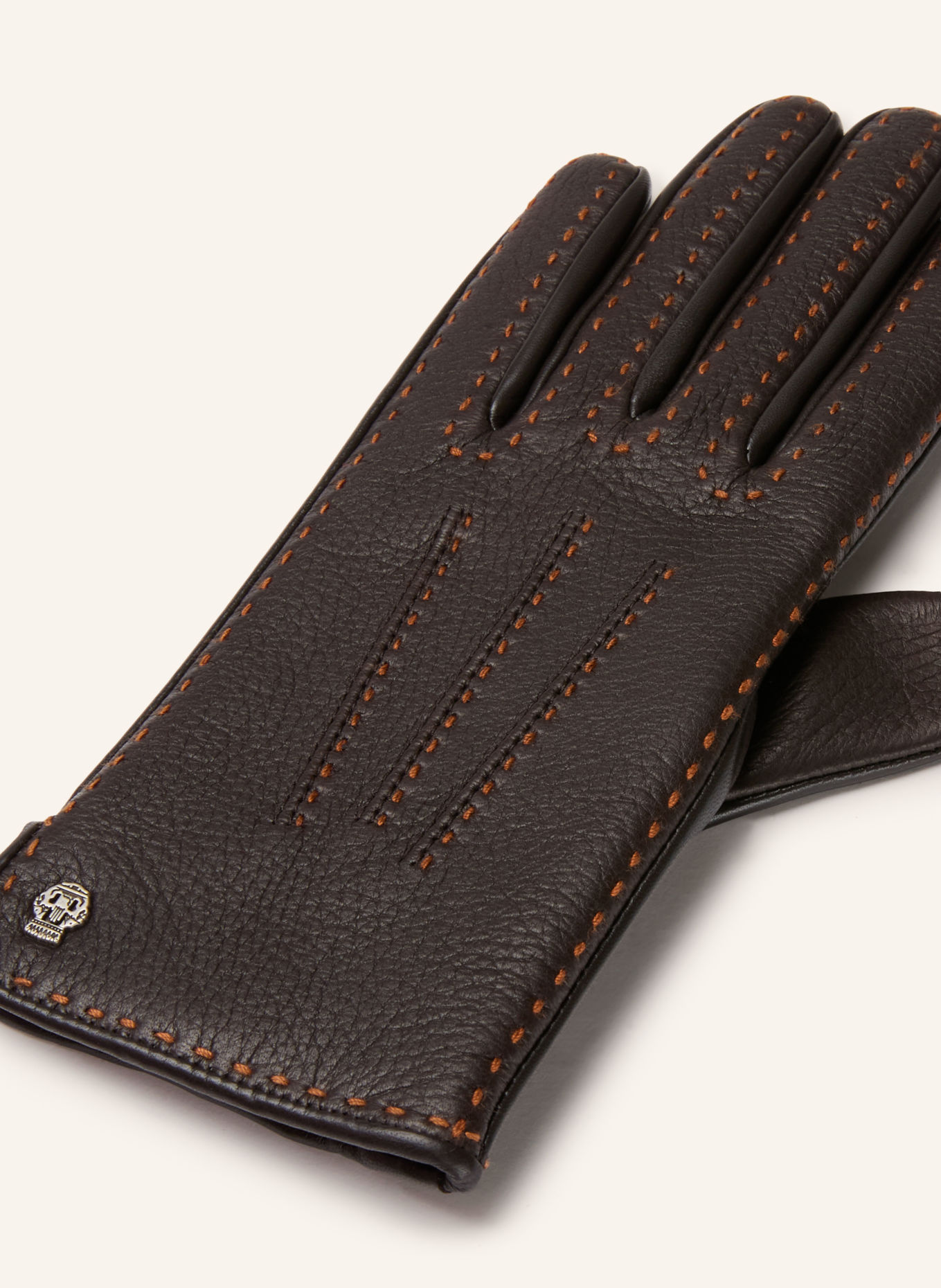 ROECKL Leren handschoenen NOTTINGHAM: MARRON FONCÉ