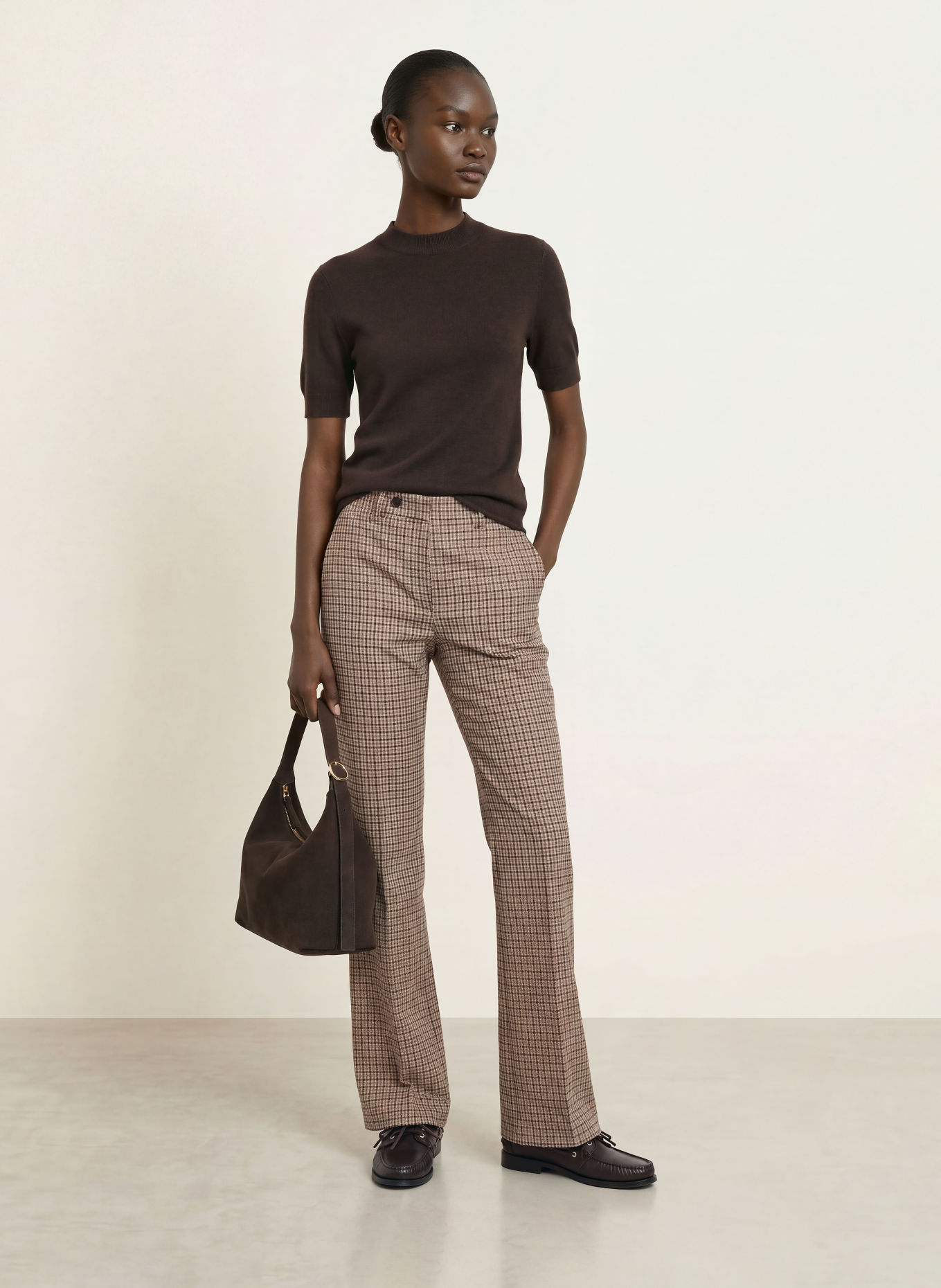 DRYKORN FINIA Cashmere Knit Shirt: DARK BROWN