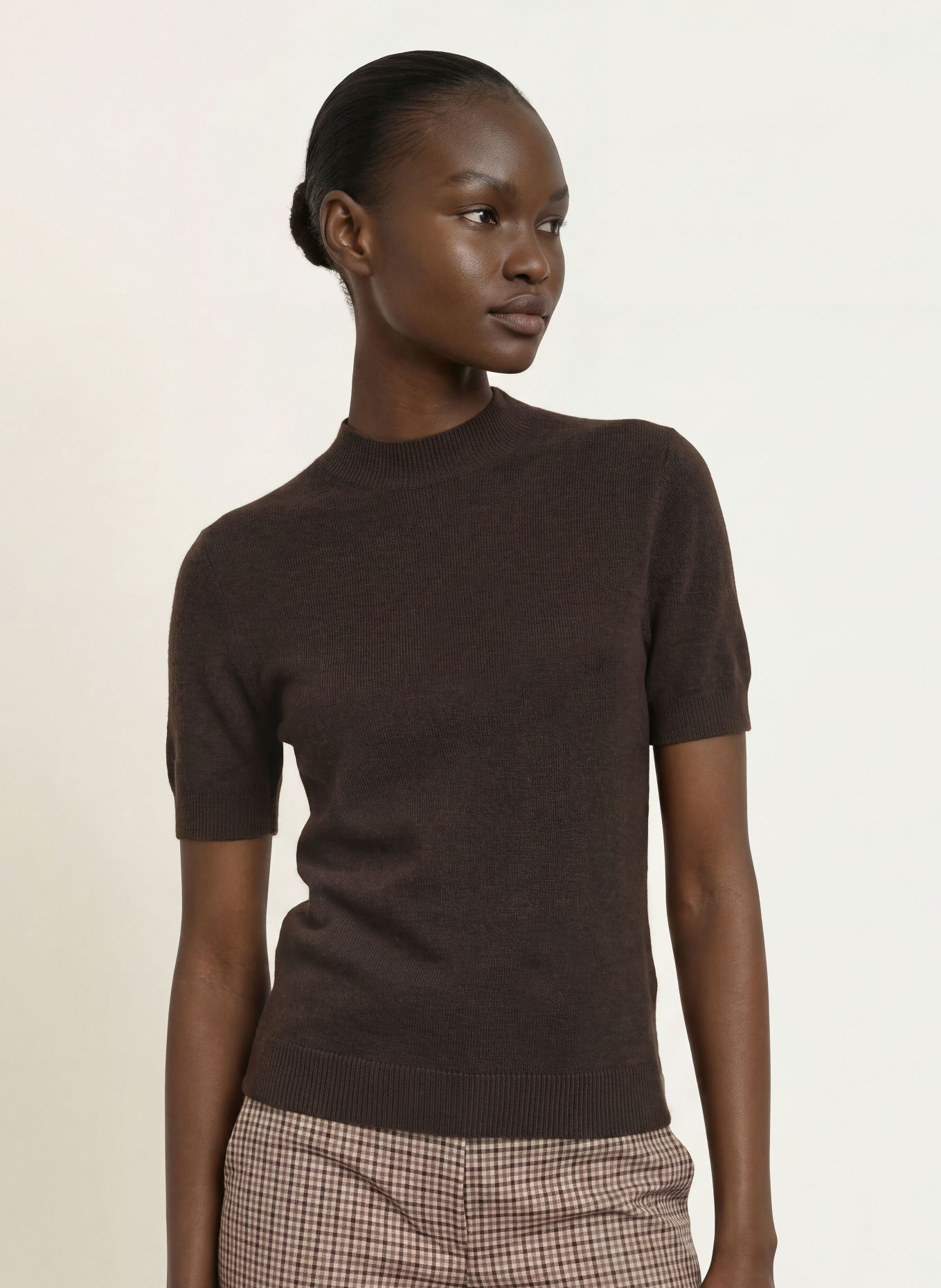 DRYKORN FINIA Cashmere Knit Shirt: DARK BROWN