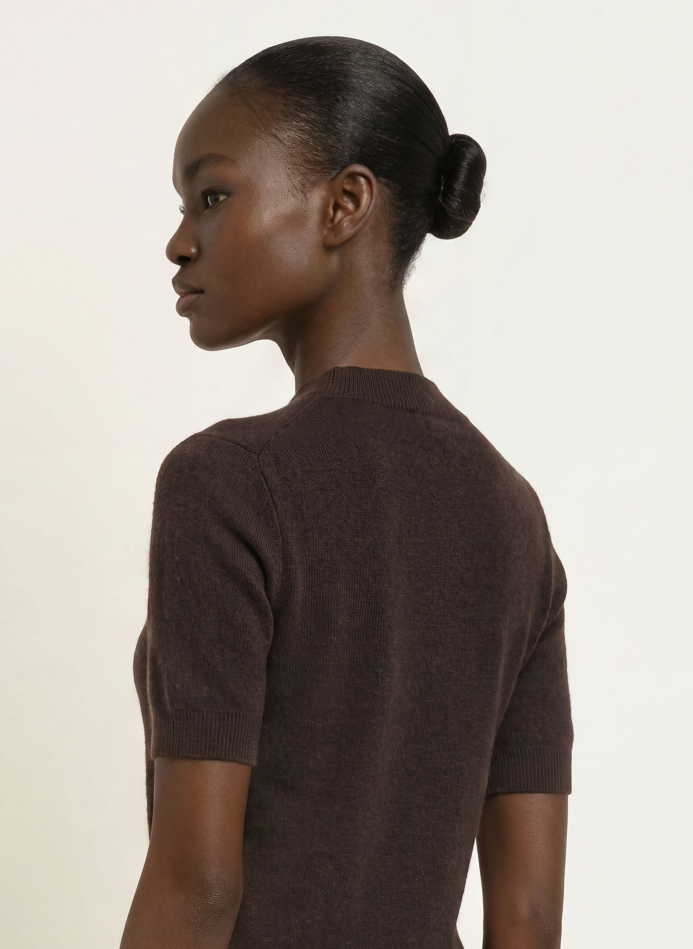 DRYKORN FINIA Cashmere Knit Shirt: DARK BROWN