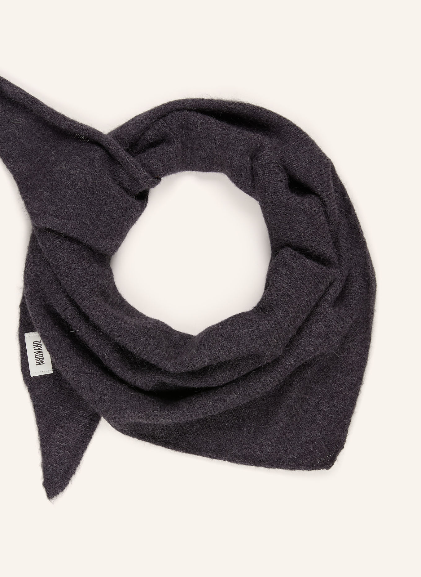DRYKORN RENOIRD triangular scarf with alpaca: DARK GRAY