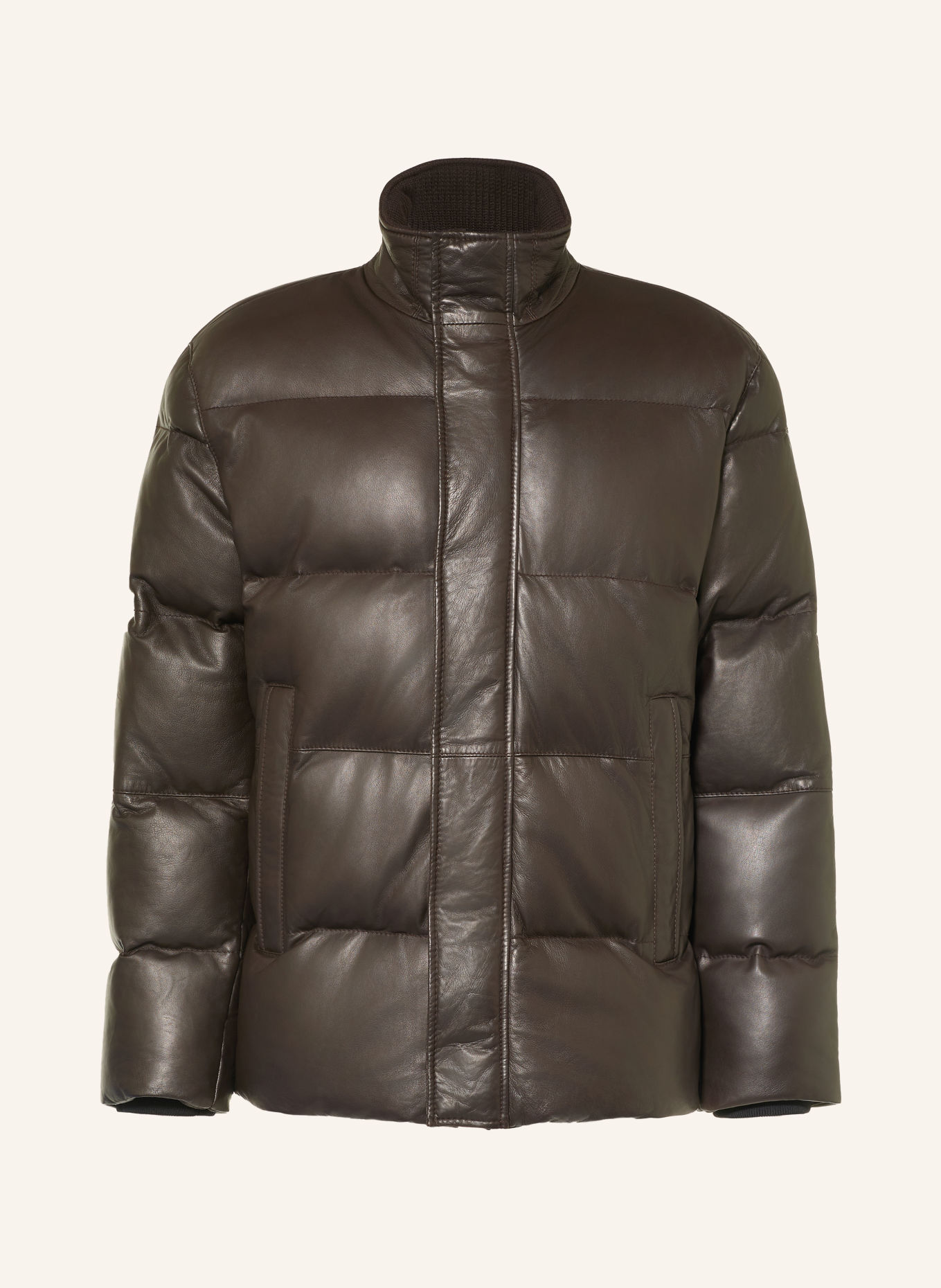 DRESSLER Steppjacke aus Leder: DUNKELBRAUN