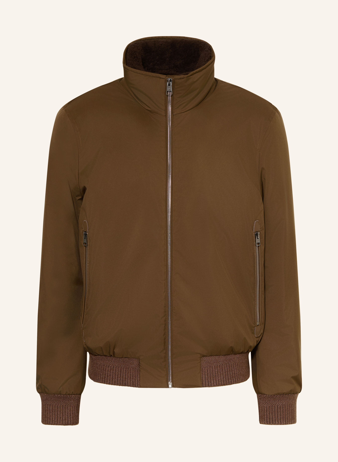 DRESSLER Blouson met afneembare kraag van imitatiebont: BRUIN