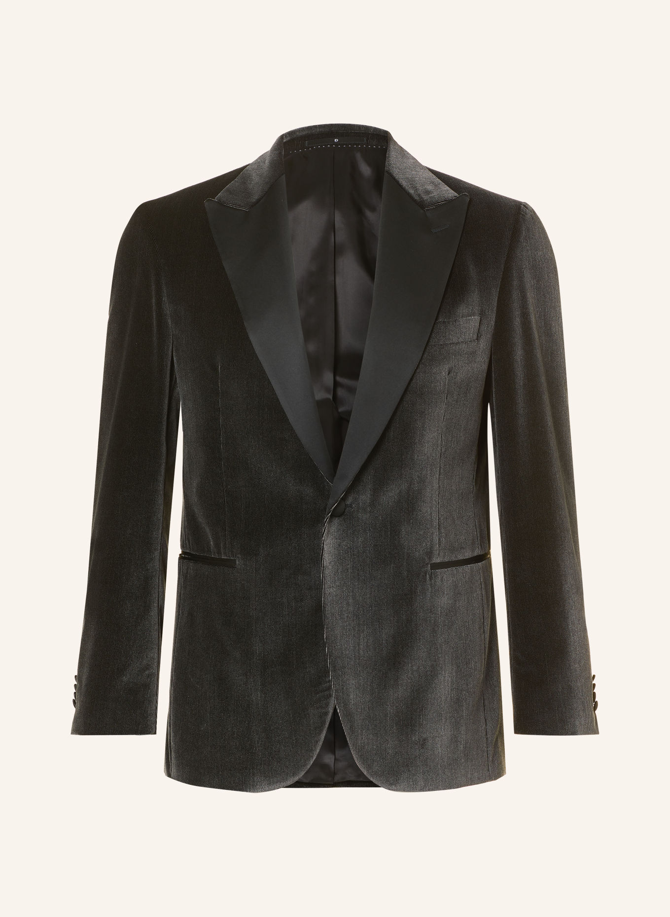 DRESSLER Veston de smoking coupe régulière en velours: 025 dunkelgrau