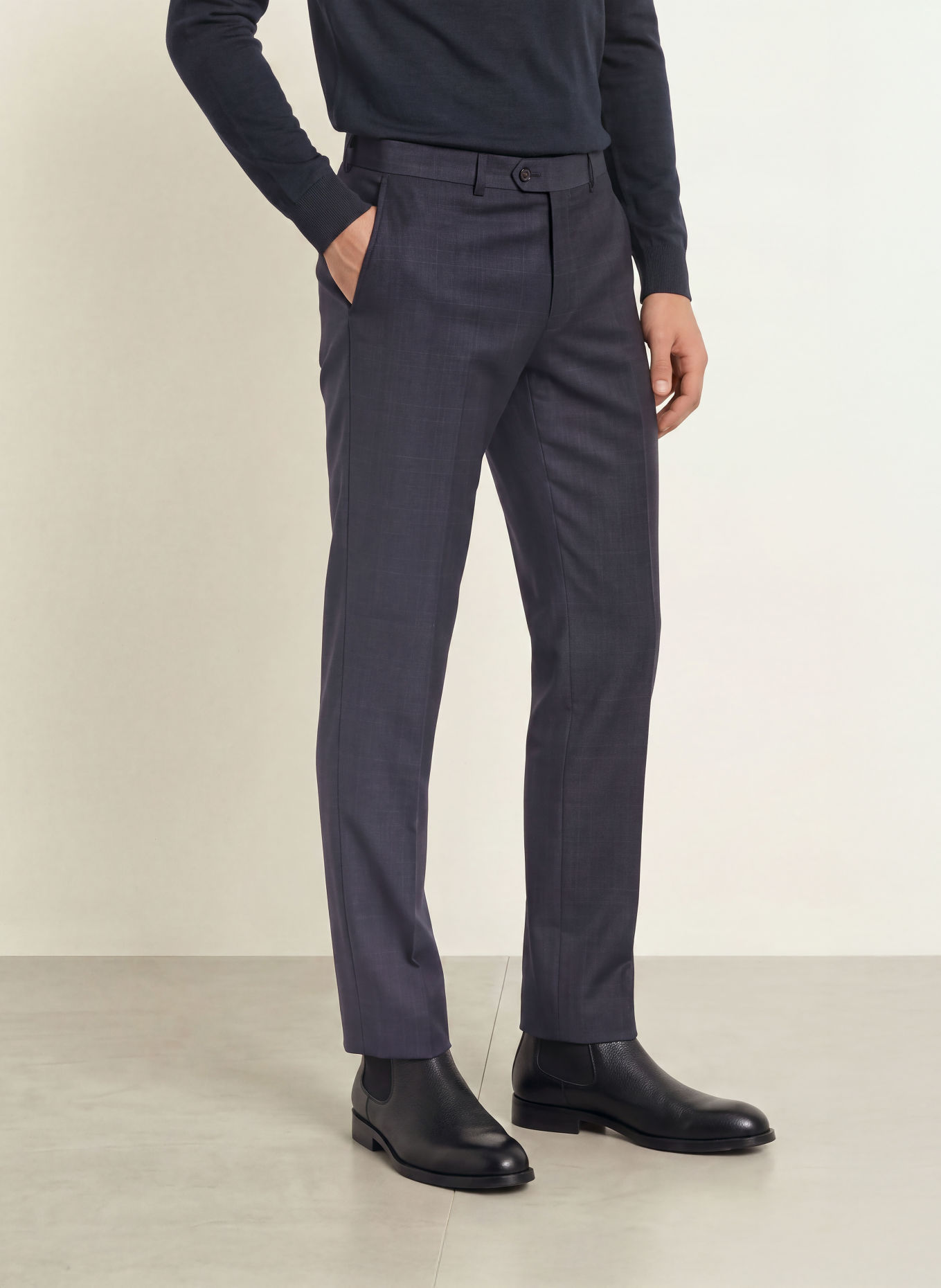 DRESSLER Pantalon de costume coupe slim: 048 DUNKELBLAU