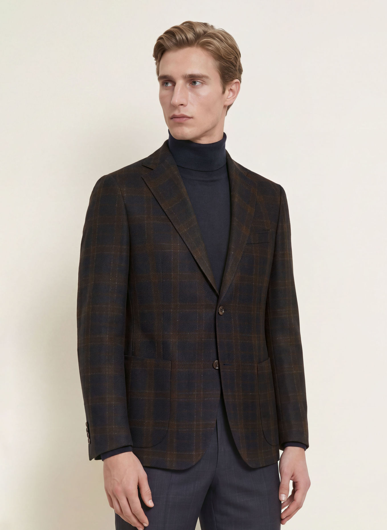 DRESSLER Marynarka o kroju Regular Fit: GRANATOWY / CIEMNOBRĄZOWY / SZARY