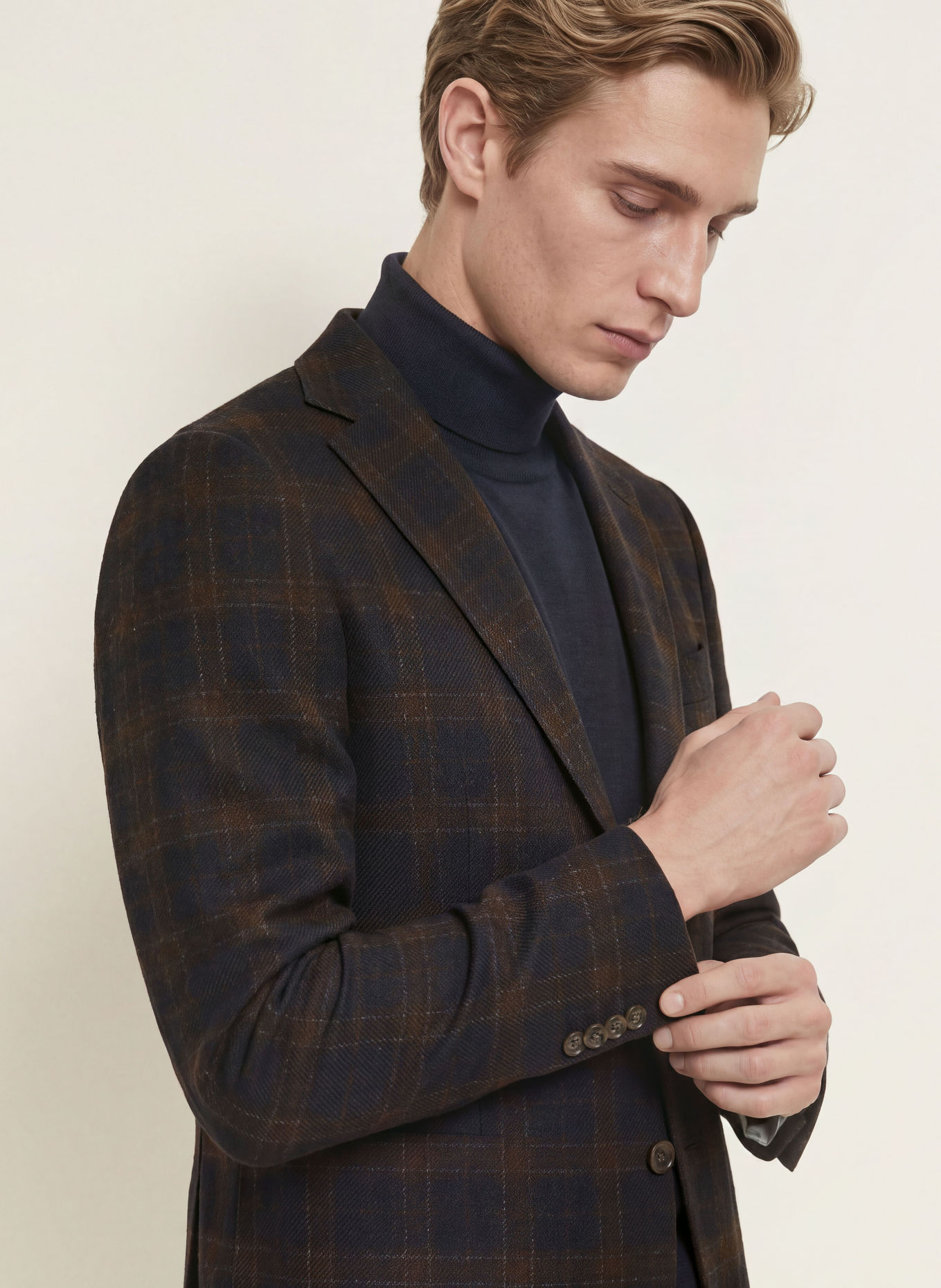 DRESSLER Marynarka o kroju Regular Fit: GRANATOWY / CIEMNOBRĄZOWY / SZARY
