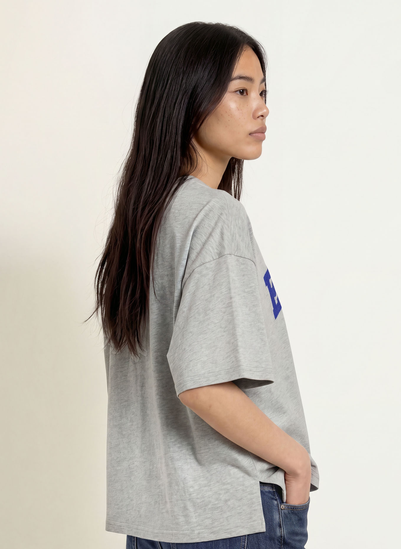 ELIAS RUMELIS T-shirt LORELY: LJUSGRÅ / BLÅ