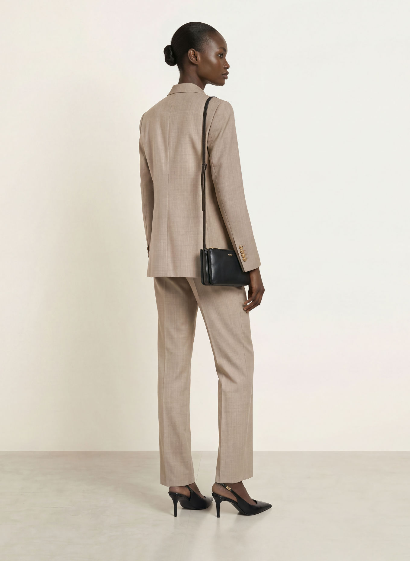 BOSS TILDANI Wide-leg trousers: TAUPE