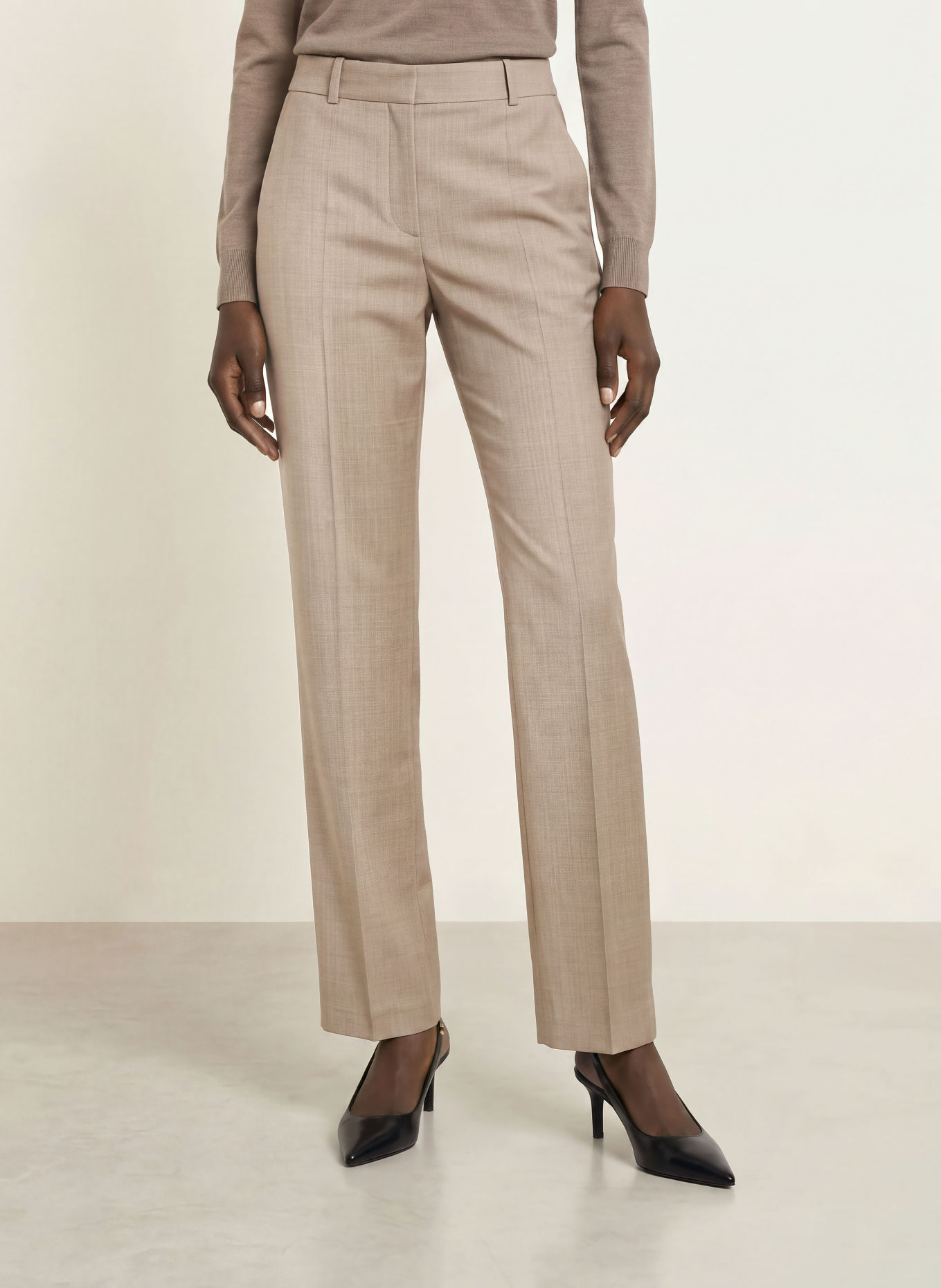 BOSS TILDANI Wide-leg trousers: TAUPE
