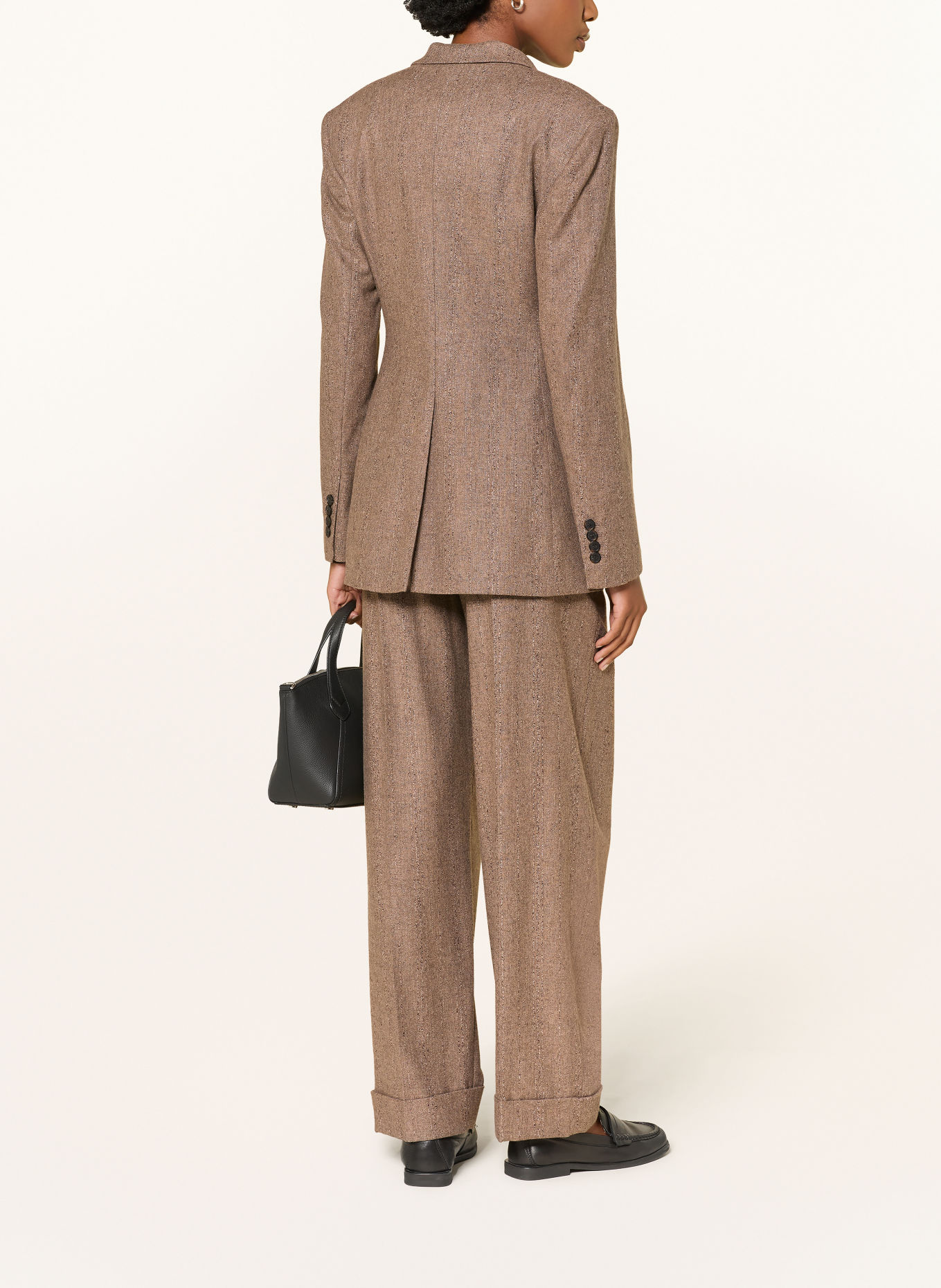 BOSS Broek TORNARA: BEIGE / MARRON FONCÉ / ECRU