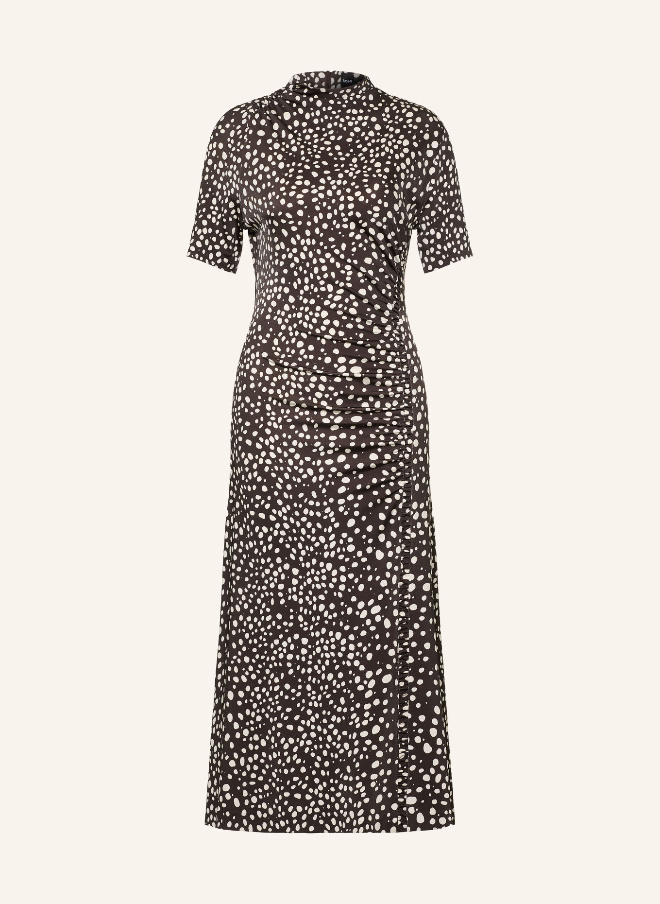 BOSS Jerseykleid ENDRE: DUNKELBRAUN / ECRU