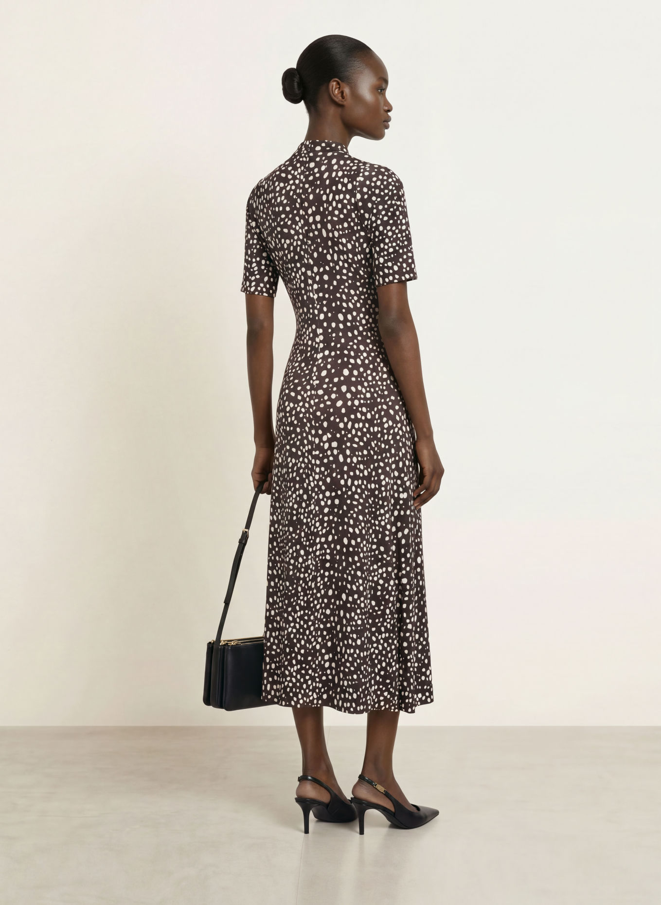 BOSS Jerseykleid ENDRE: DUNKELBRAUN / ECRU