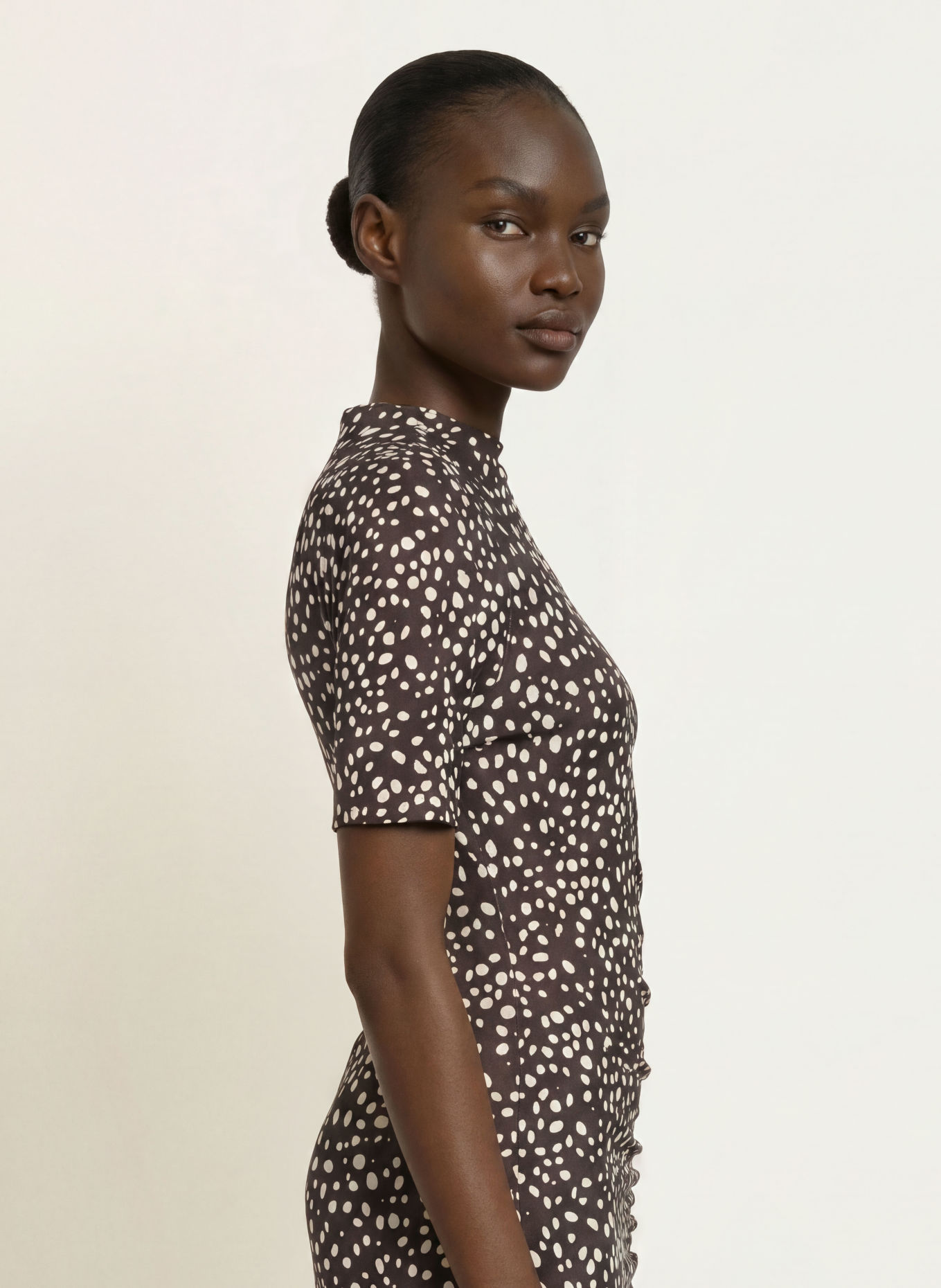BOSS Jerseykleid ENDRE: DUNKELBRAUN / ECRU