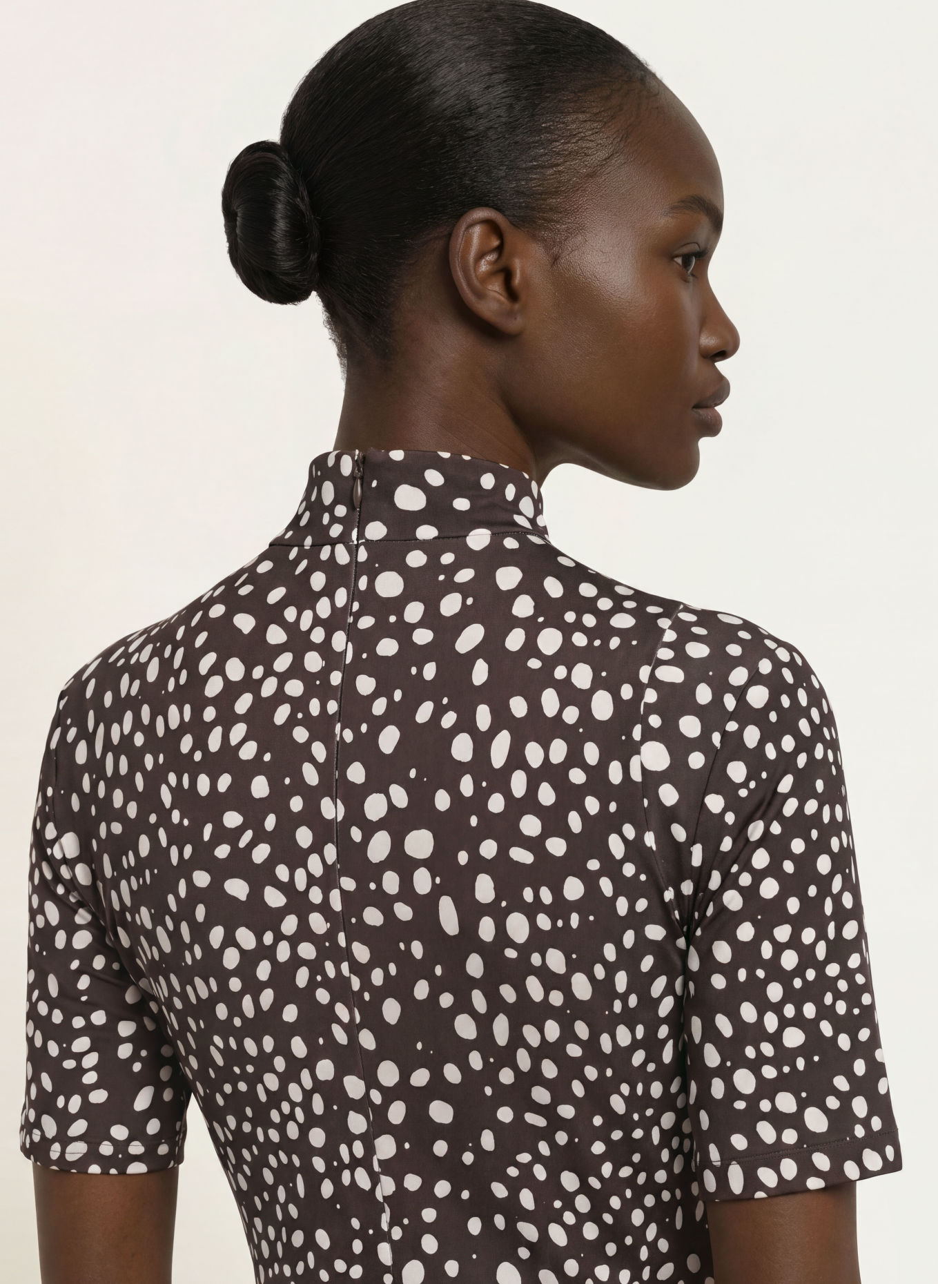 BOSS Jerseykleid ENDRE: DUNKELBRAUN / ECRU