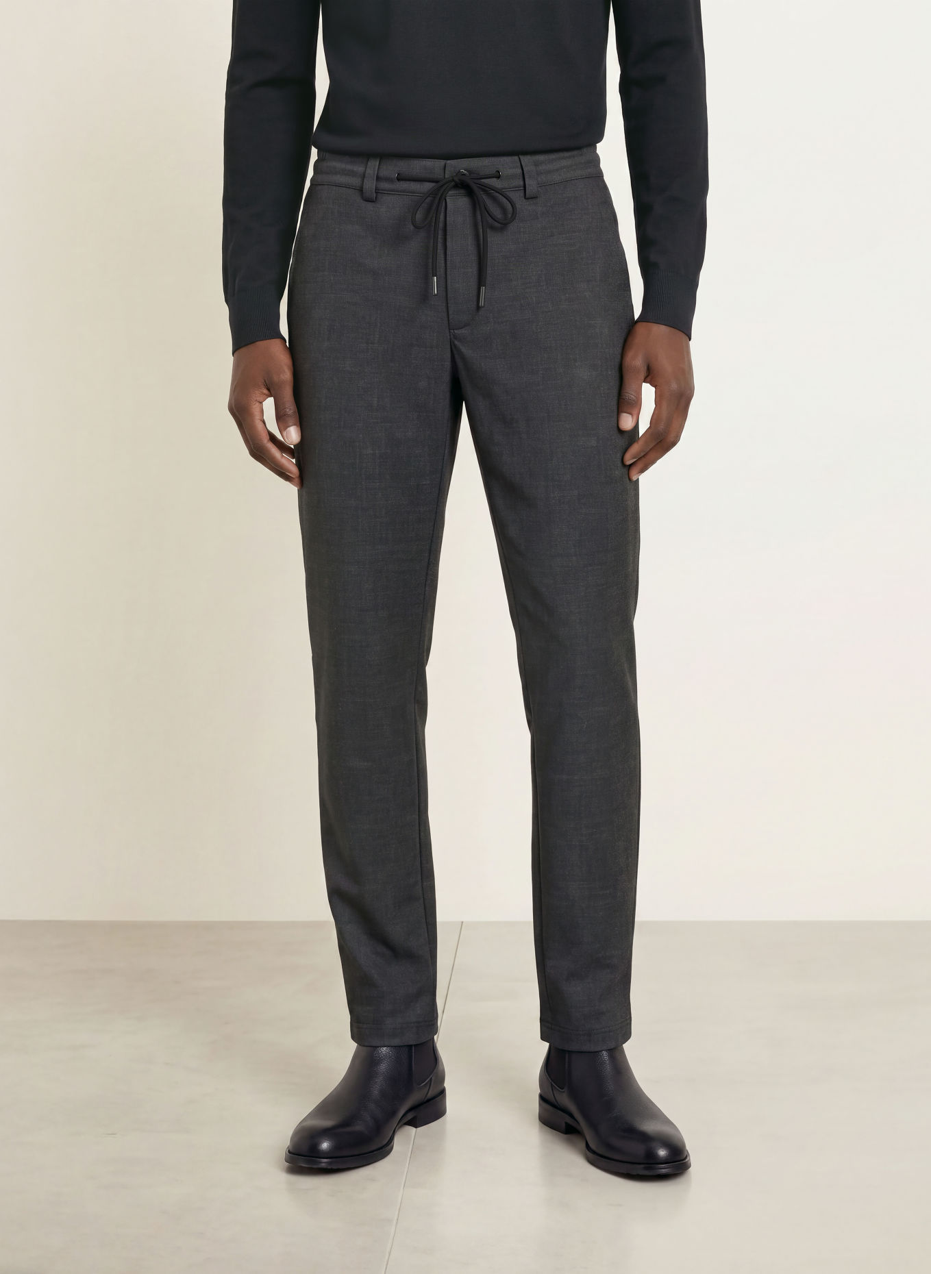 BRAX PHIL Jogger-Style Jersey Trousers, Tapered Fit: 05 CEMENT
