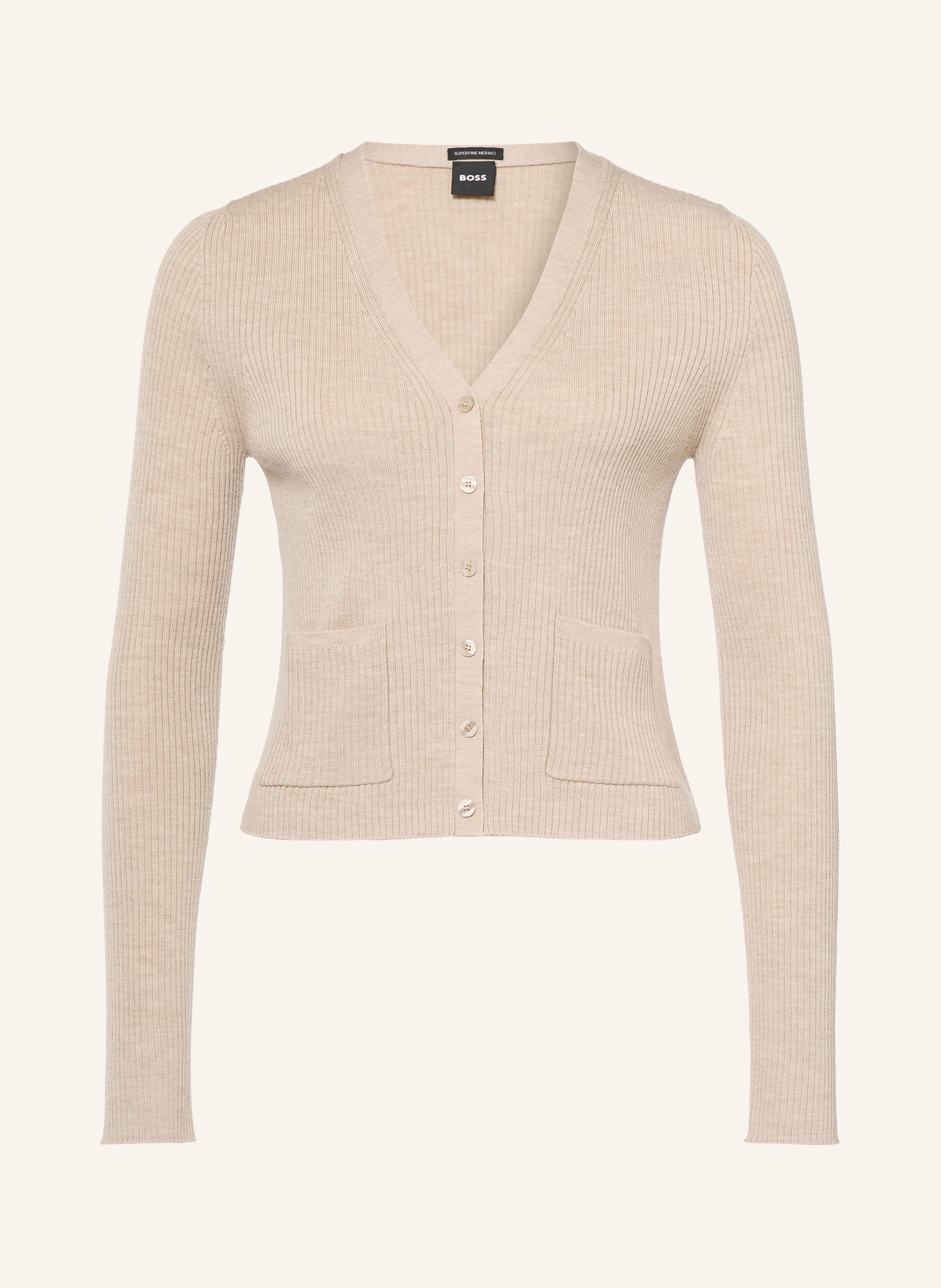 BOSS FERYN Cardigan: BEIGE