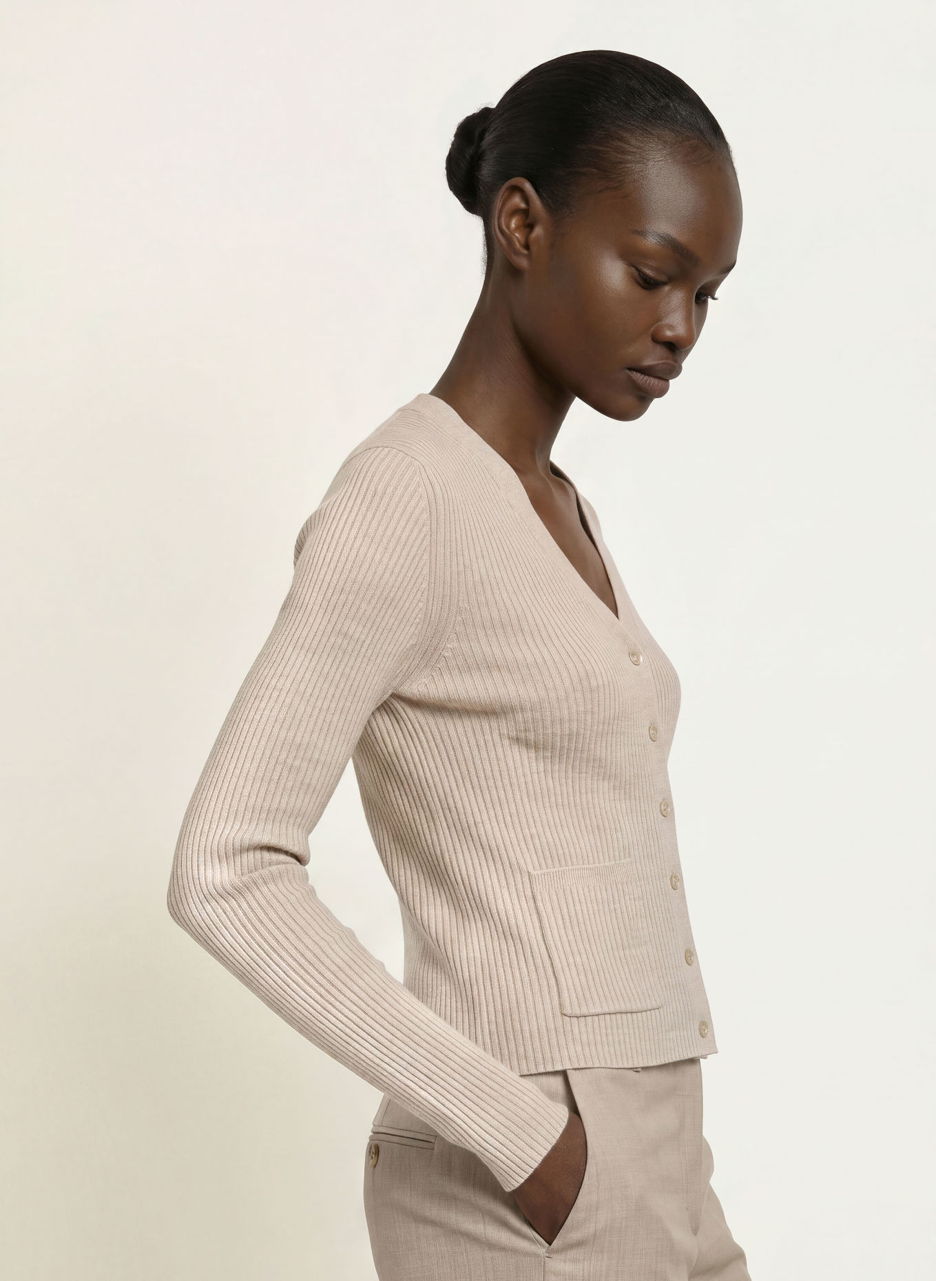 BOSS FERYN Cardigan: BEIGE